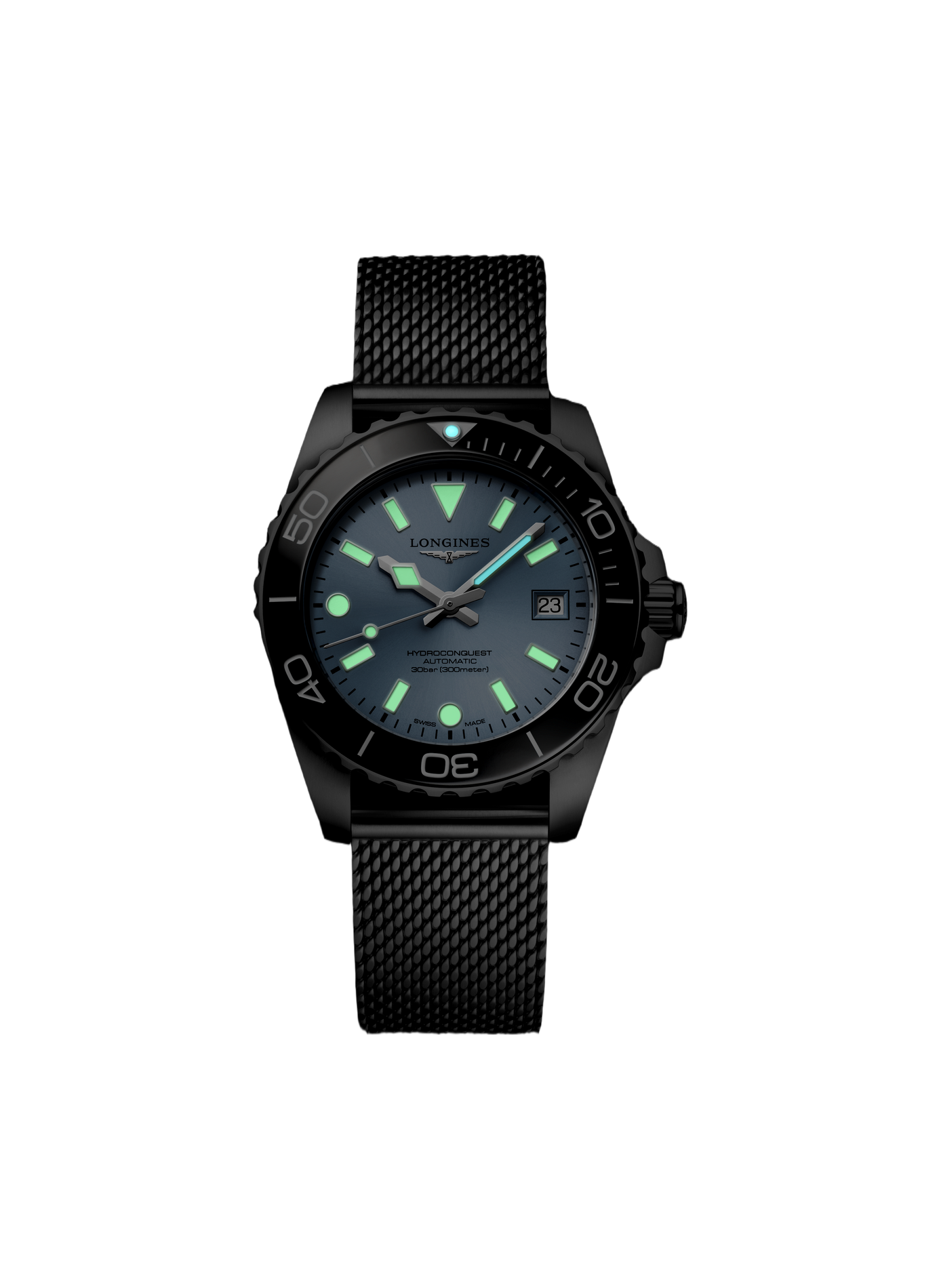 Montre automatique HydroConquest en acier inoxydable LONGINES Bleu