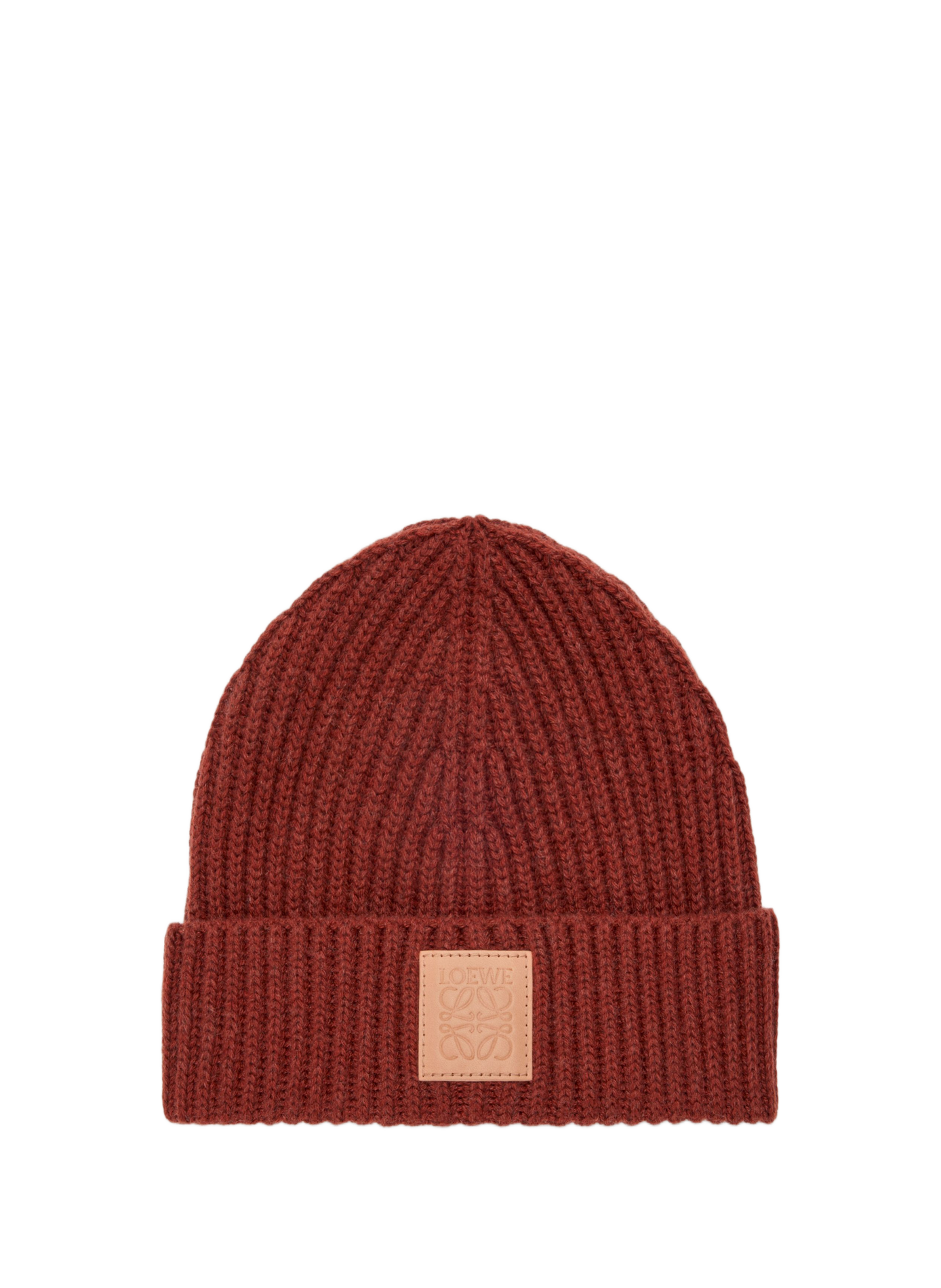 Berretto a coste in cachemire LOEWE Rosso
