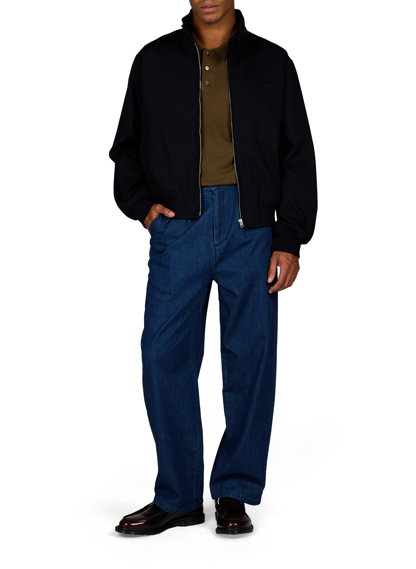 Oversized katoenen jack A.P.C. Blauw