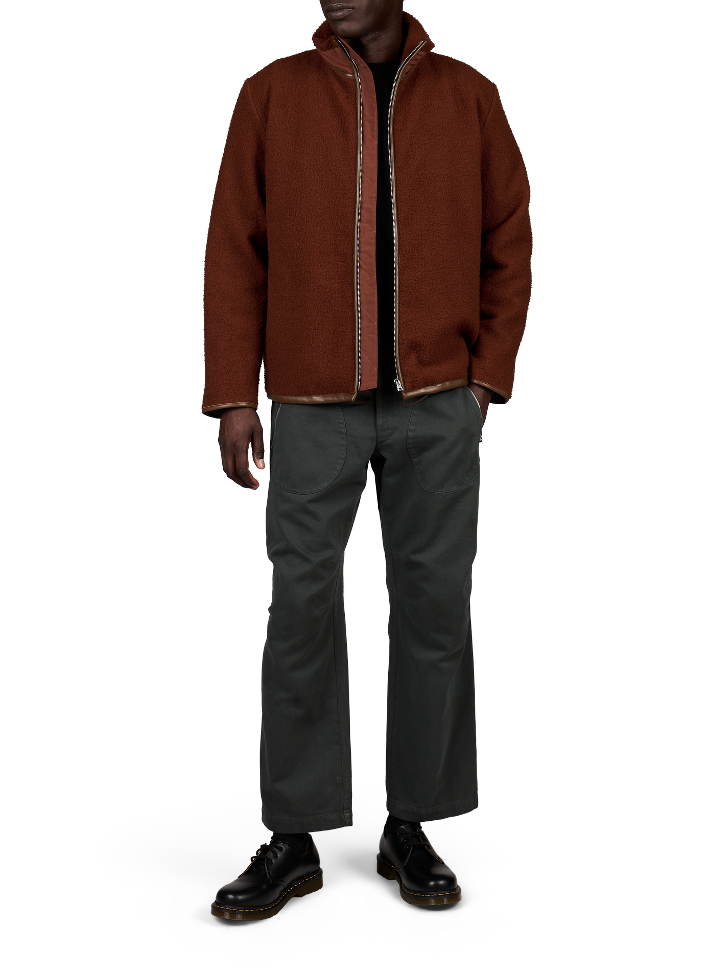 Straight-fit pure wool jacket RANRA Red