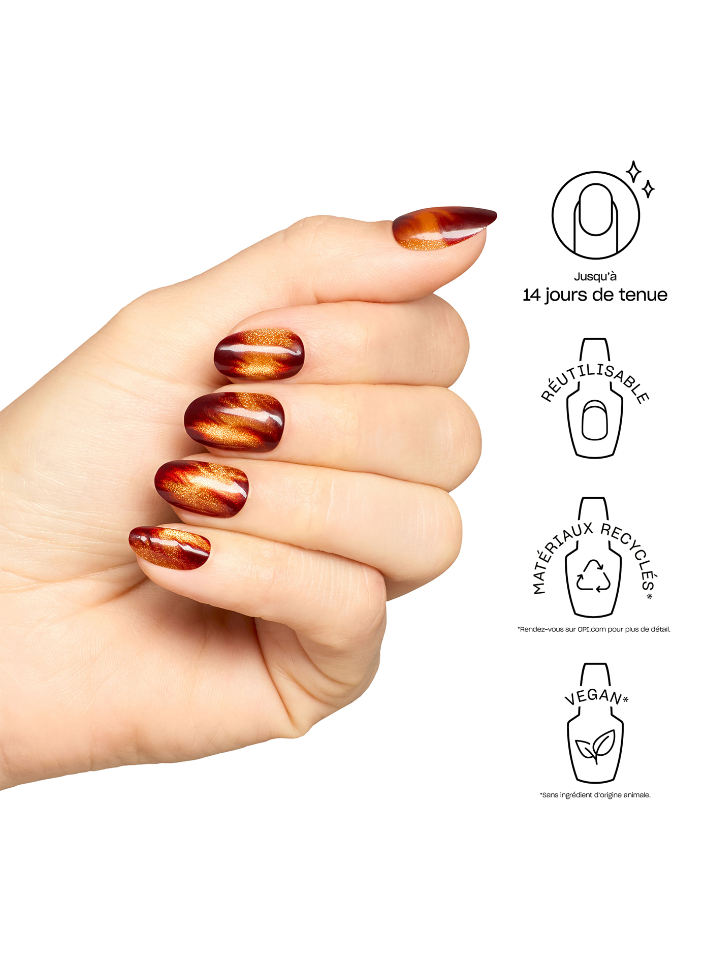 Quemar Después de Esmaltar - xPress/On OPI Marron foncé & doré