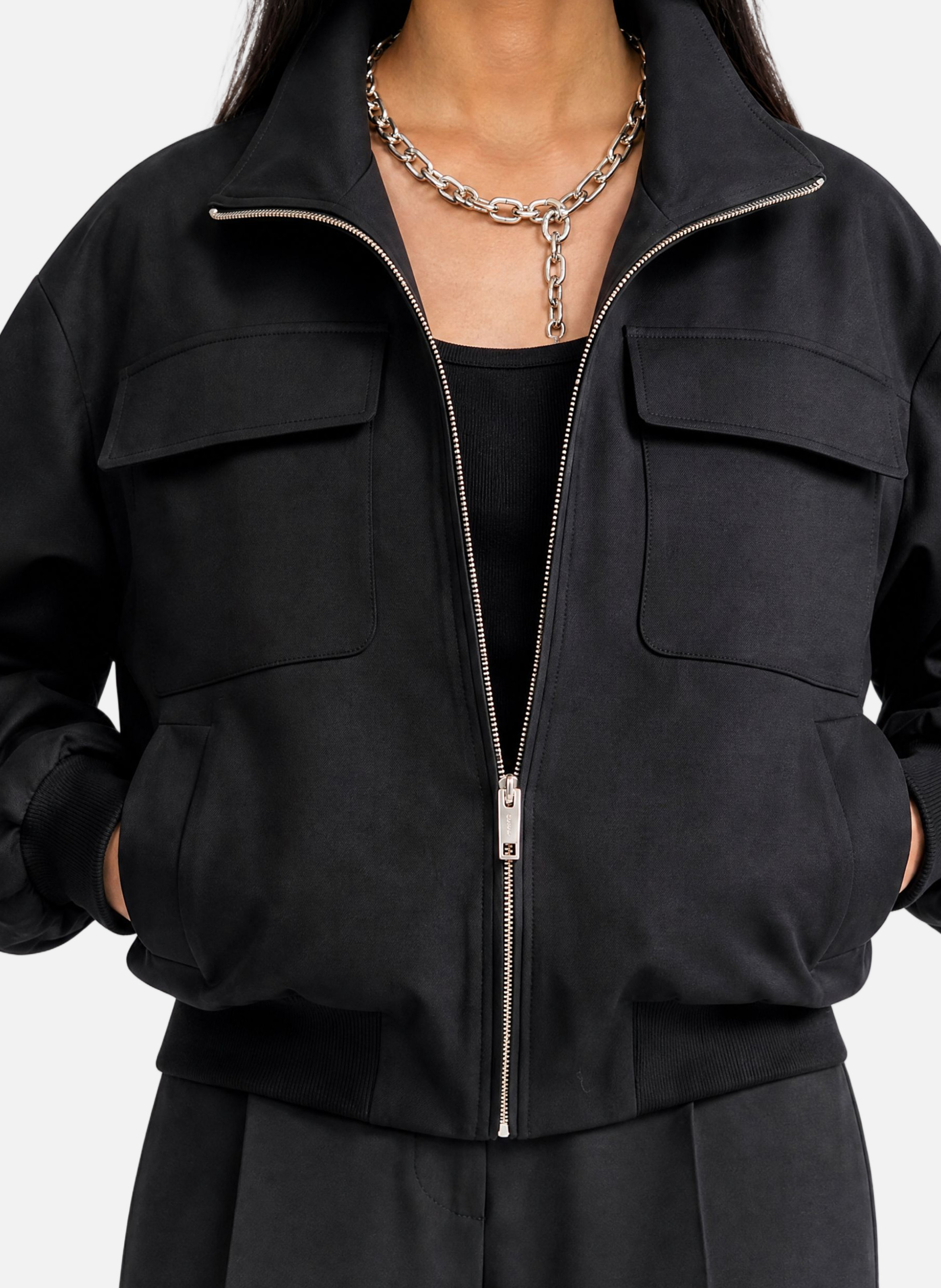 Blouson zippé en laine mélangée THE KOOPLES Noir