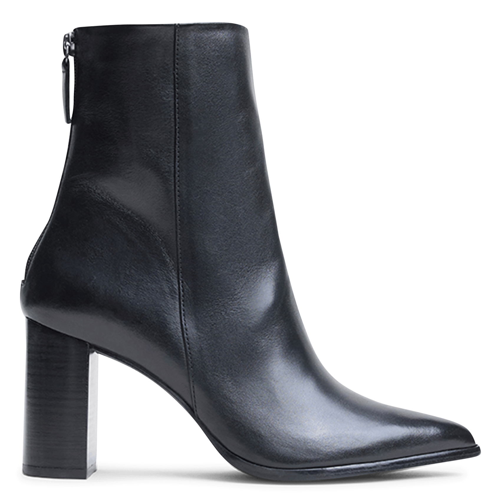 Bottines bout pointu en cuir de vachette pixi  Noir