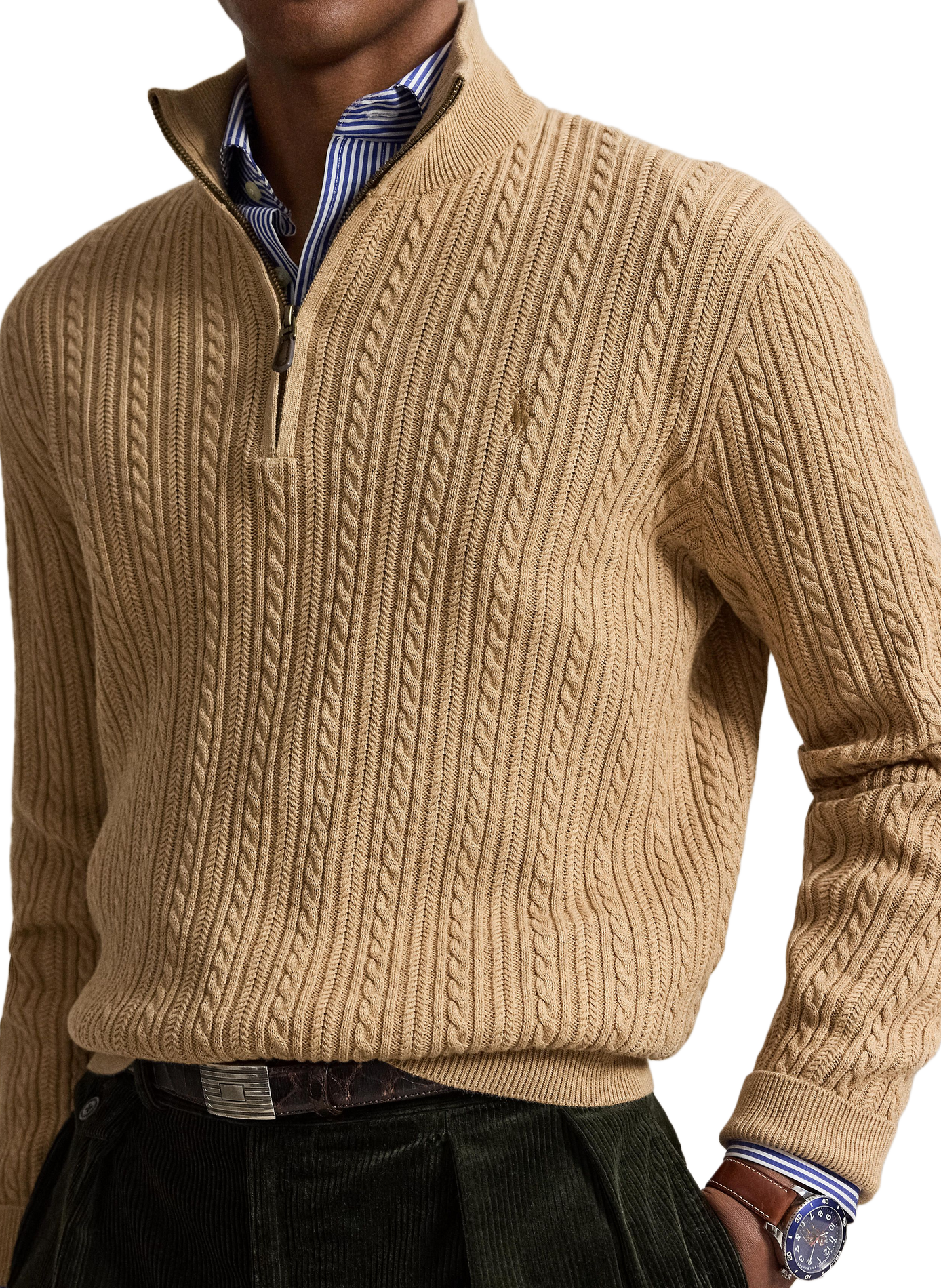 Straight twisted cotton sweater | Beige POLO RALPH LAUREN Men
