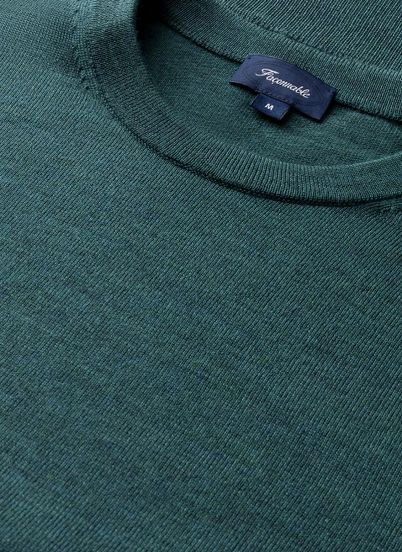Maglione diritto a collo tondo in lana FACONNABLE Verde