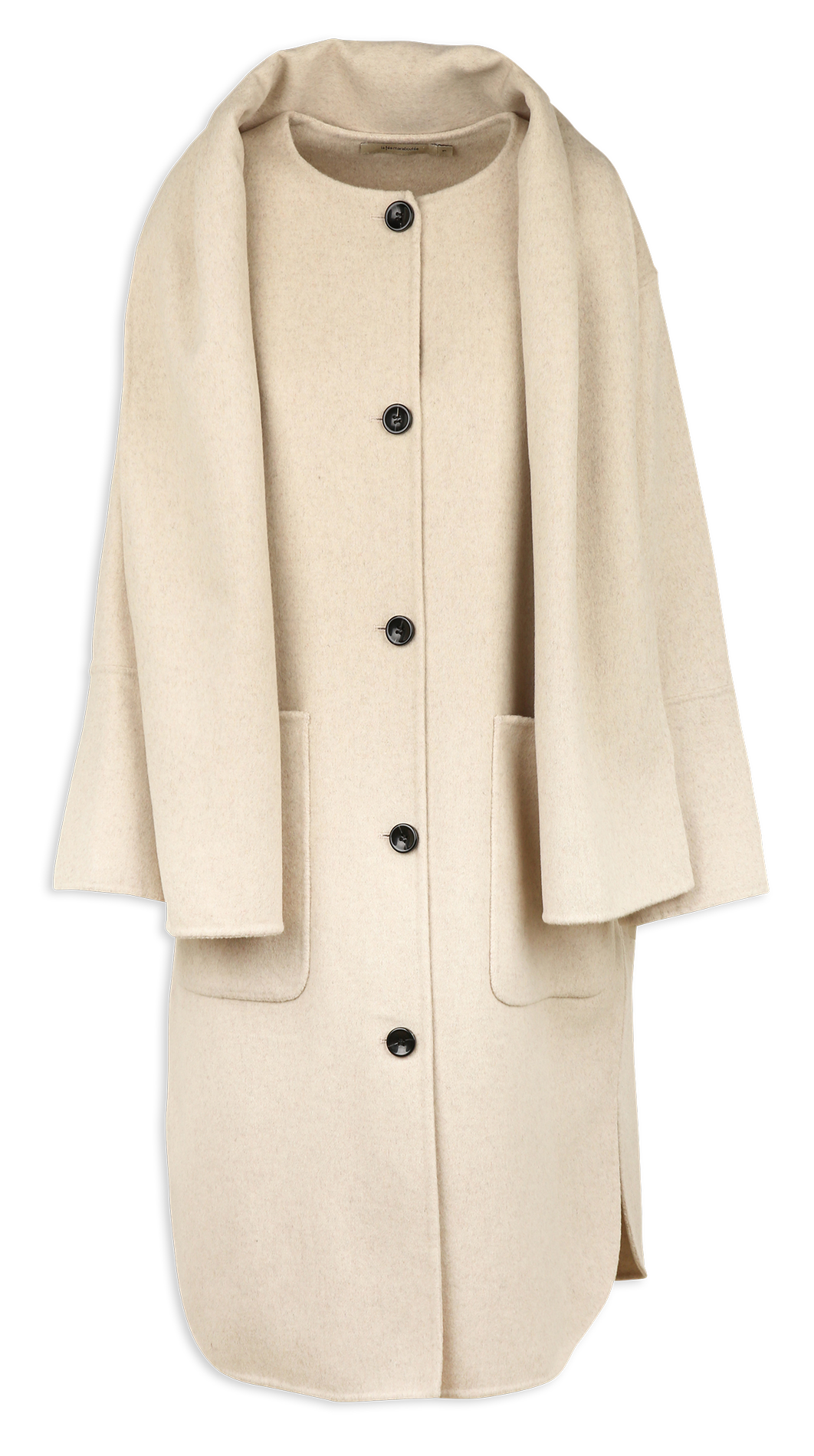 Oversized jas van een gerecyclede wolmix LA FEE MARABOUTEE Wit