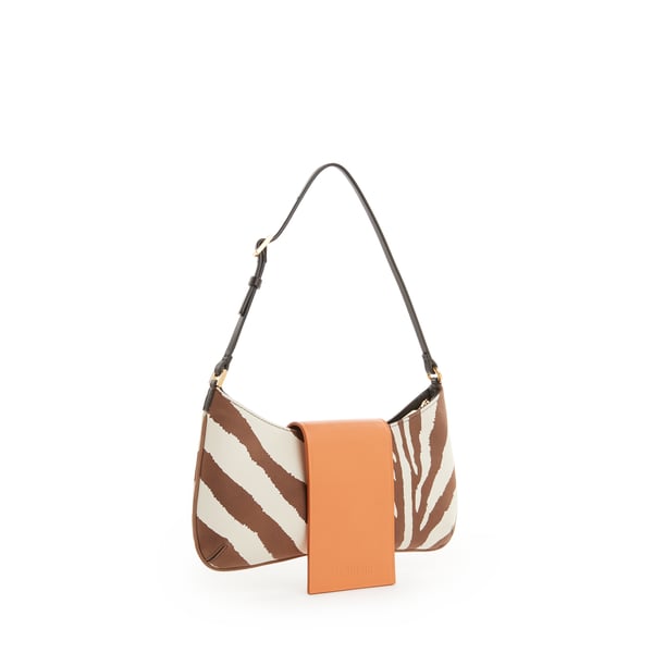 Le Bisou imprimé zébré en cuir