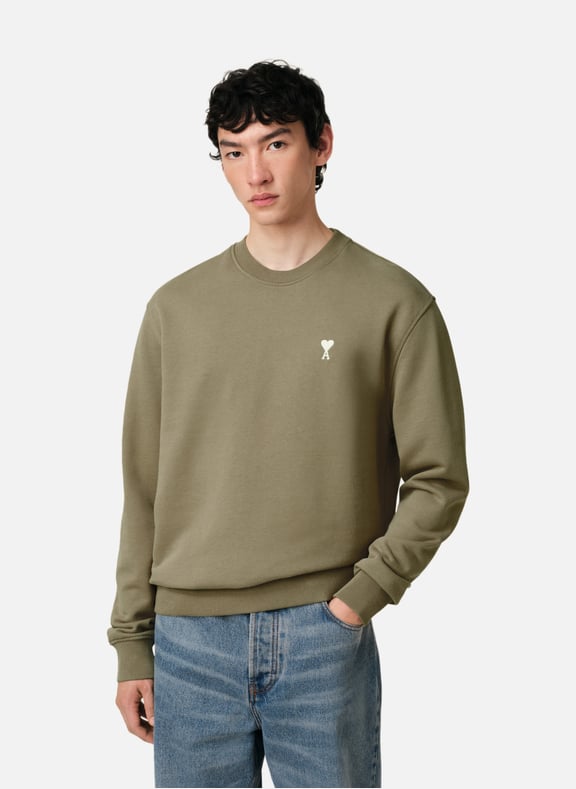 Sweatshirt ami de coeur ecru Vert by AMI PARIS AMI PARIS Sweatshirt ami de coeur ecru Vert