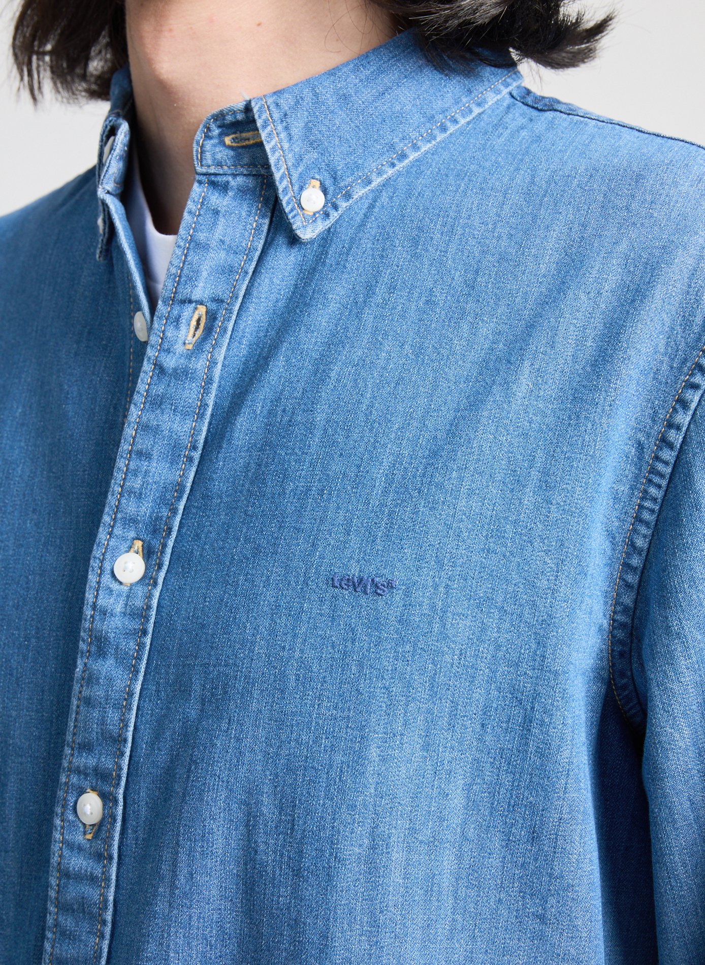 Chemise denim en coton  Bleu