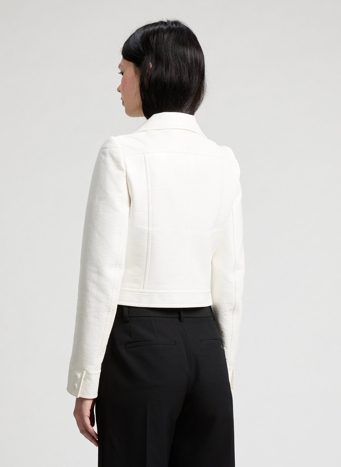 Blouson Réédition vinyle en coton mélangé COURRÈGES Blanc