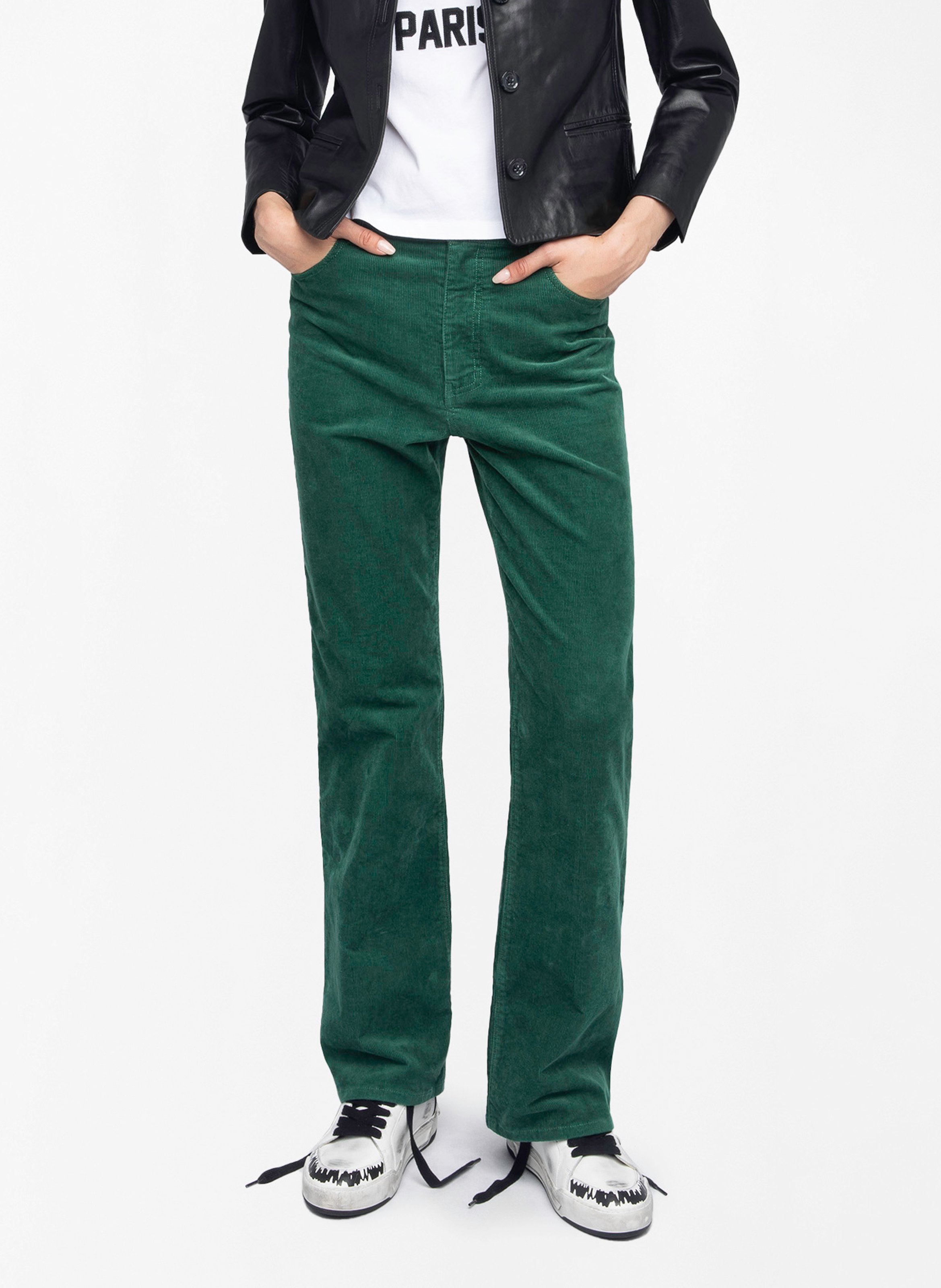 Pantalon large en coton mélangé evy ZADIG&VOLTAIRE Vert