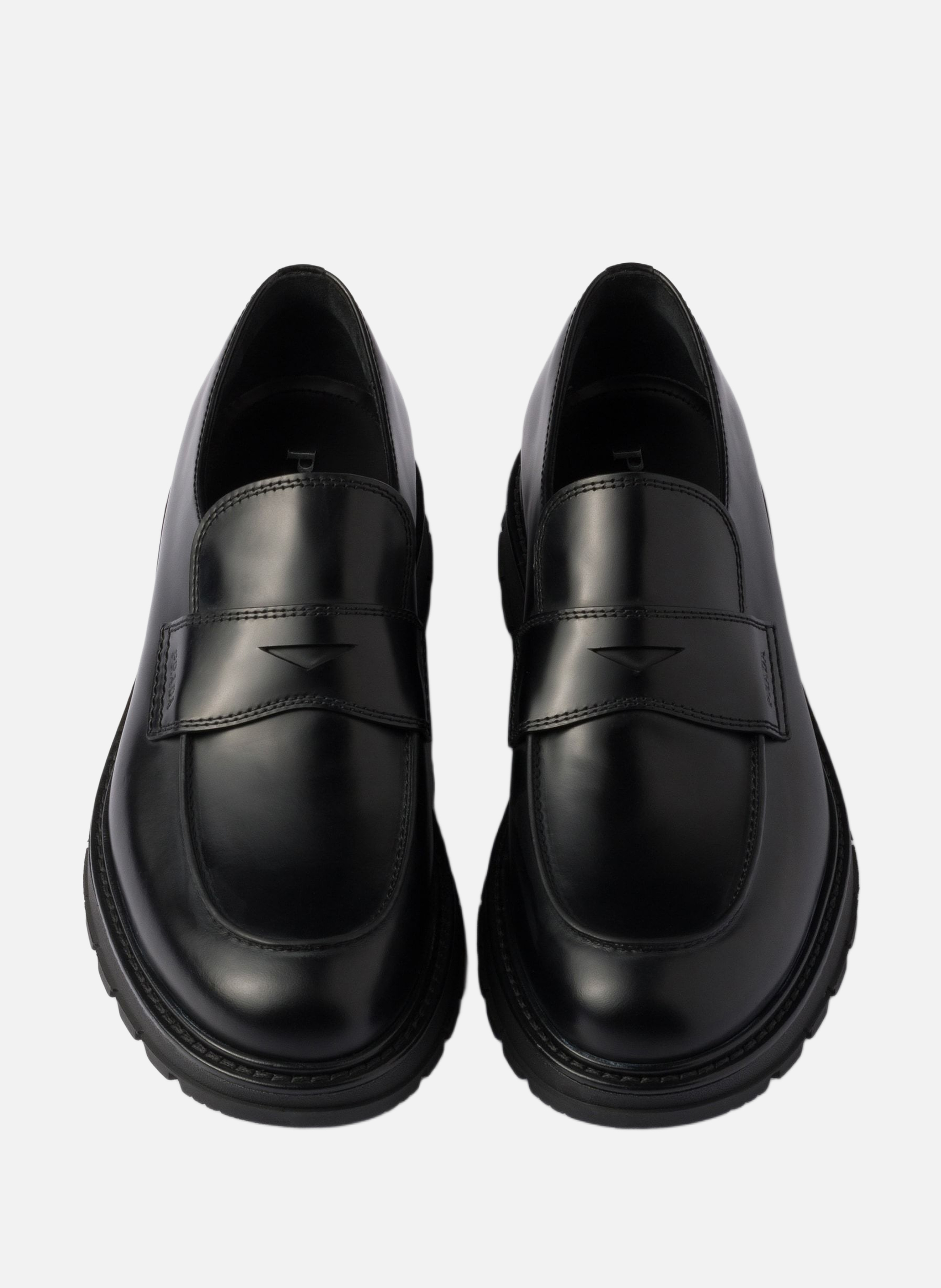 Mocassins en cuir brossé PRADA Noir