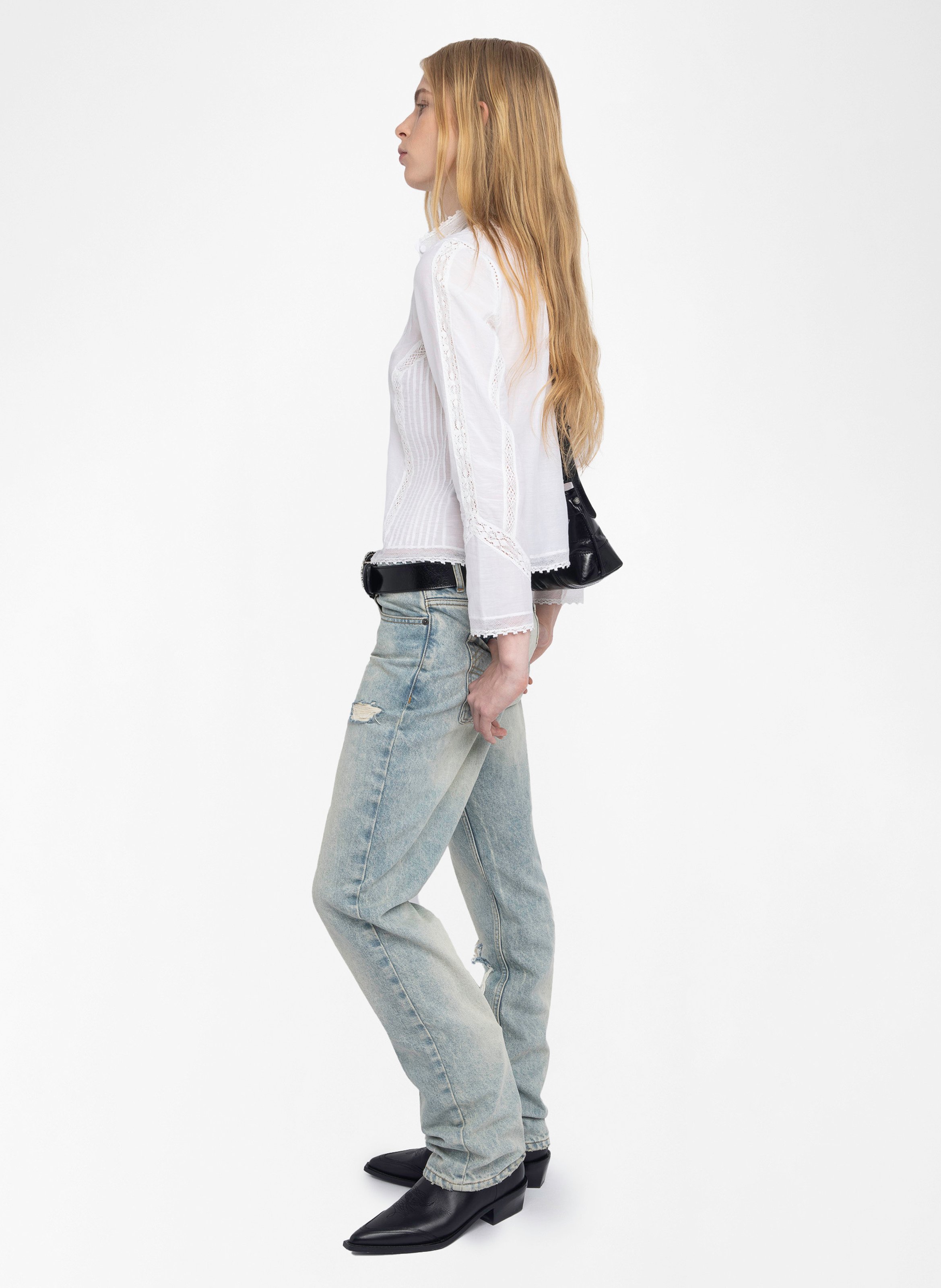 Chemise droite en coton mélangé tano tomboy ZADIG&VOLTAIRE Blanc