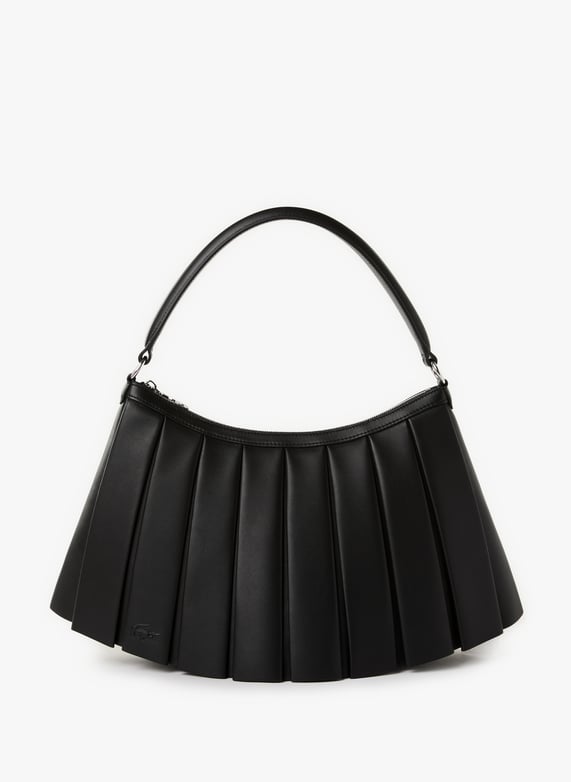 Grand sac Lenglen porté épaule plissé en cuir | Noir by LACOSTE Grand sac Lenglen porté épaule plissé en cuir Noir