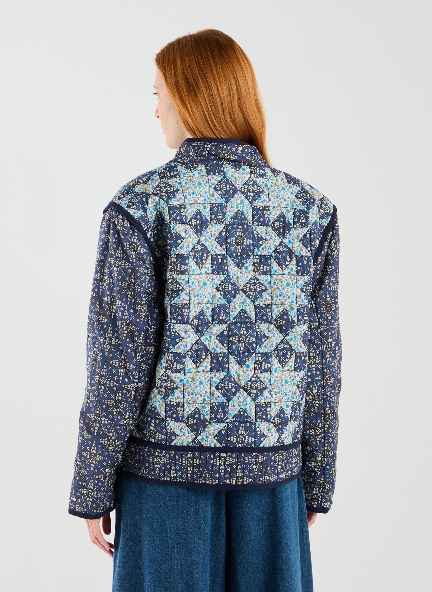 Veste droit imprimée en coton LOUISE MISHA Bleu