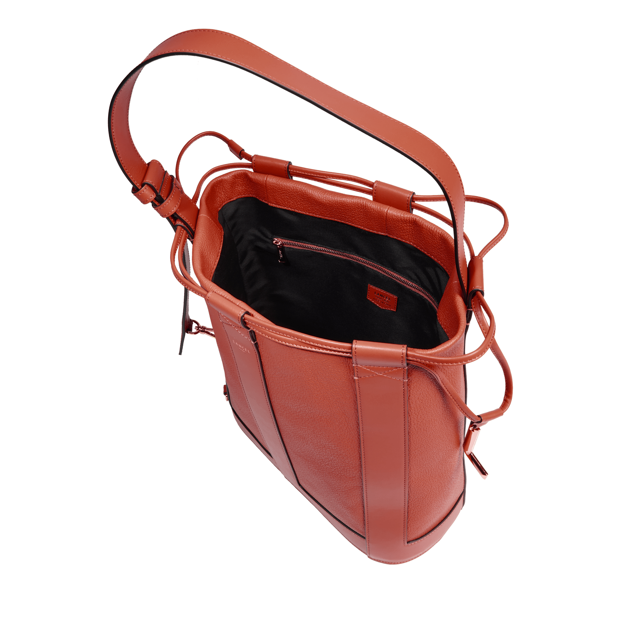 Sac seau m elles de lancel en cuir LANCEL Rouge