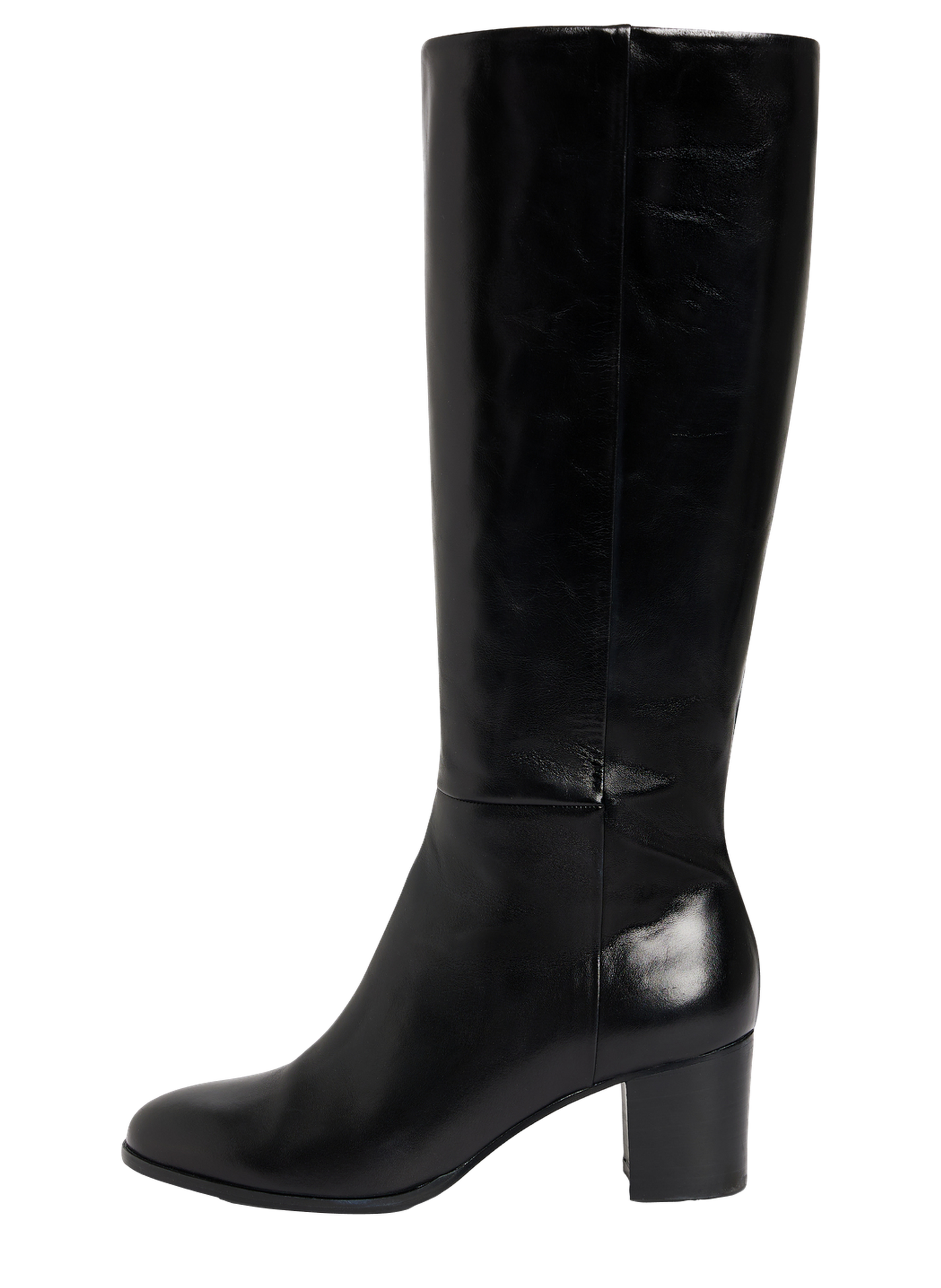 Bottes en cuir marron à talon - lizzie PABLO Noir