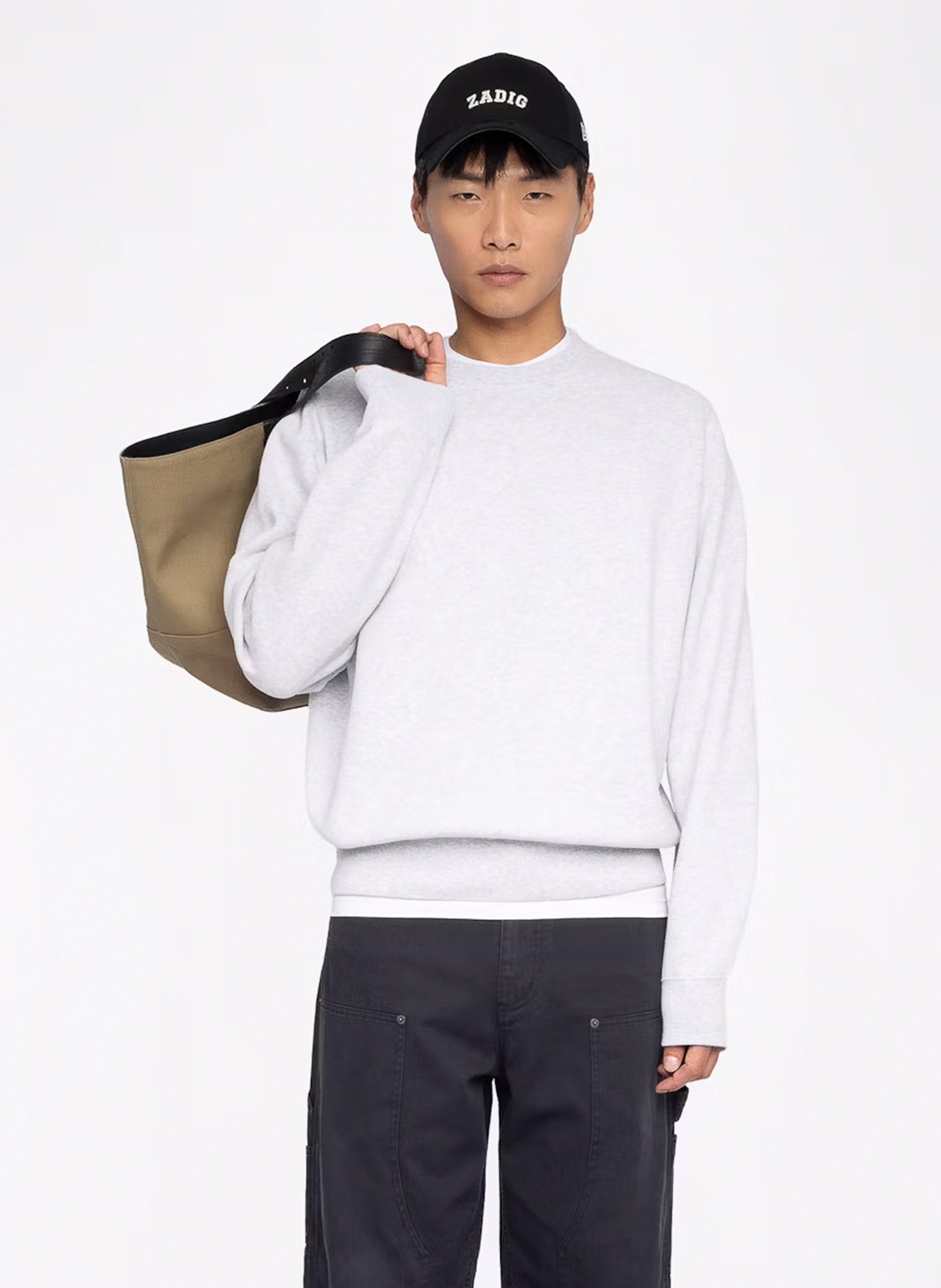 Sweat col rond en coton mélangé aime mo ZADIG&VOLTAIRE Gris