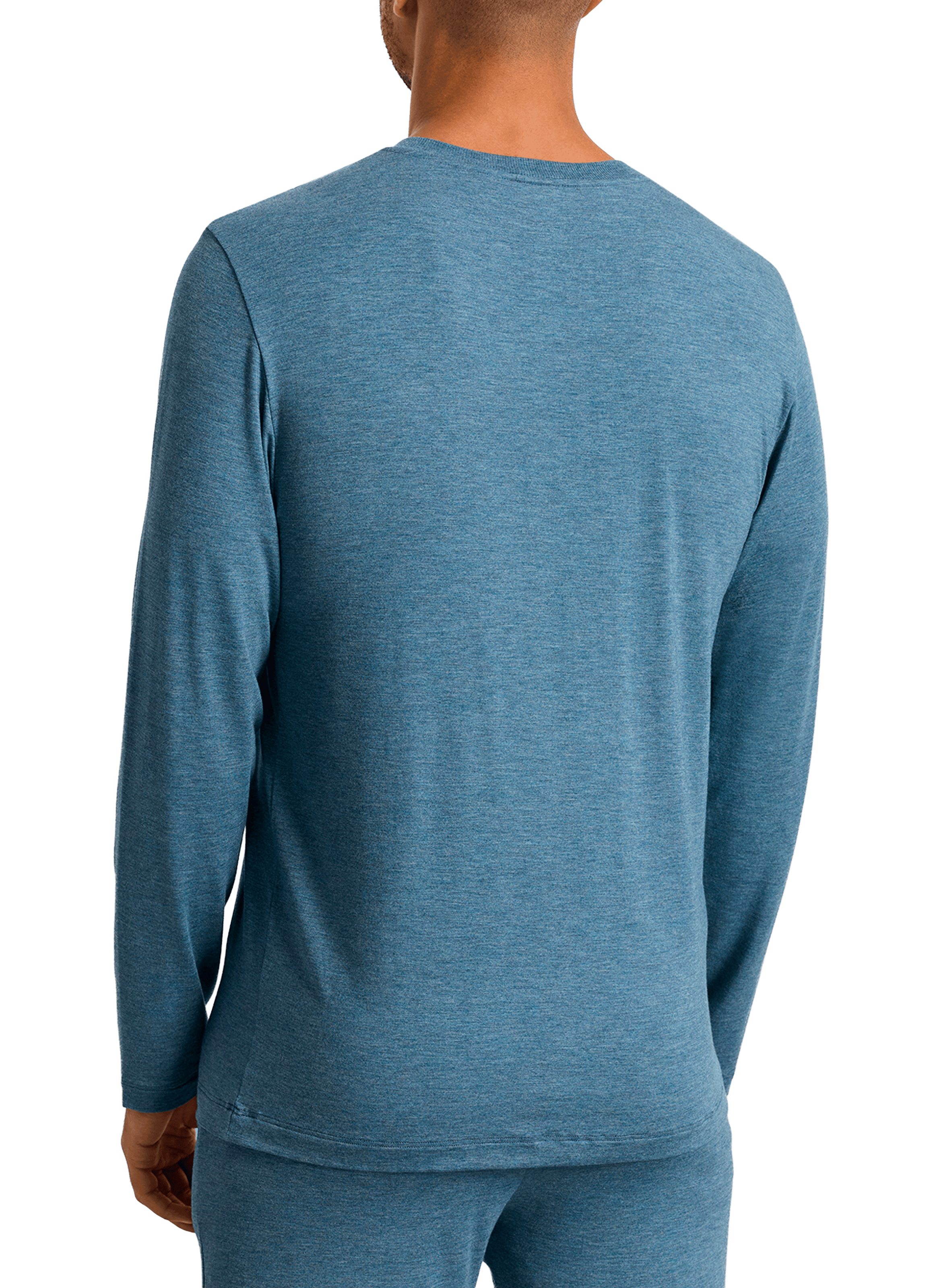 T-shirt col V à manches longues HANRO Bleu