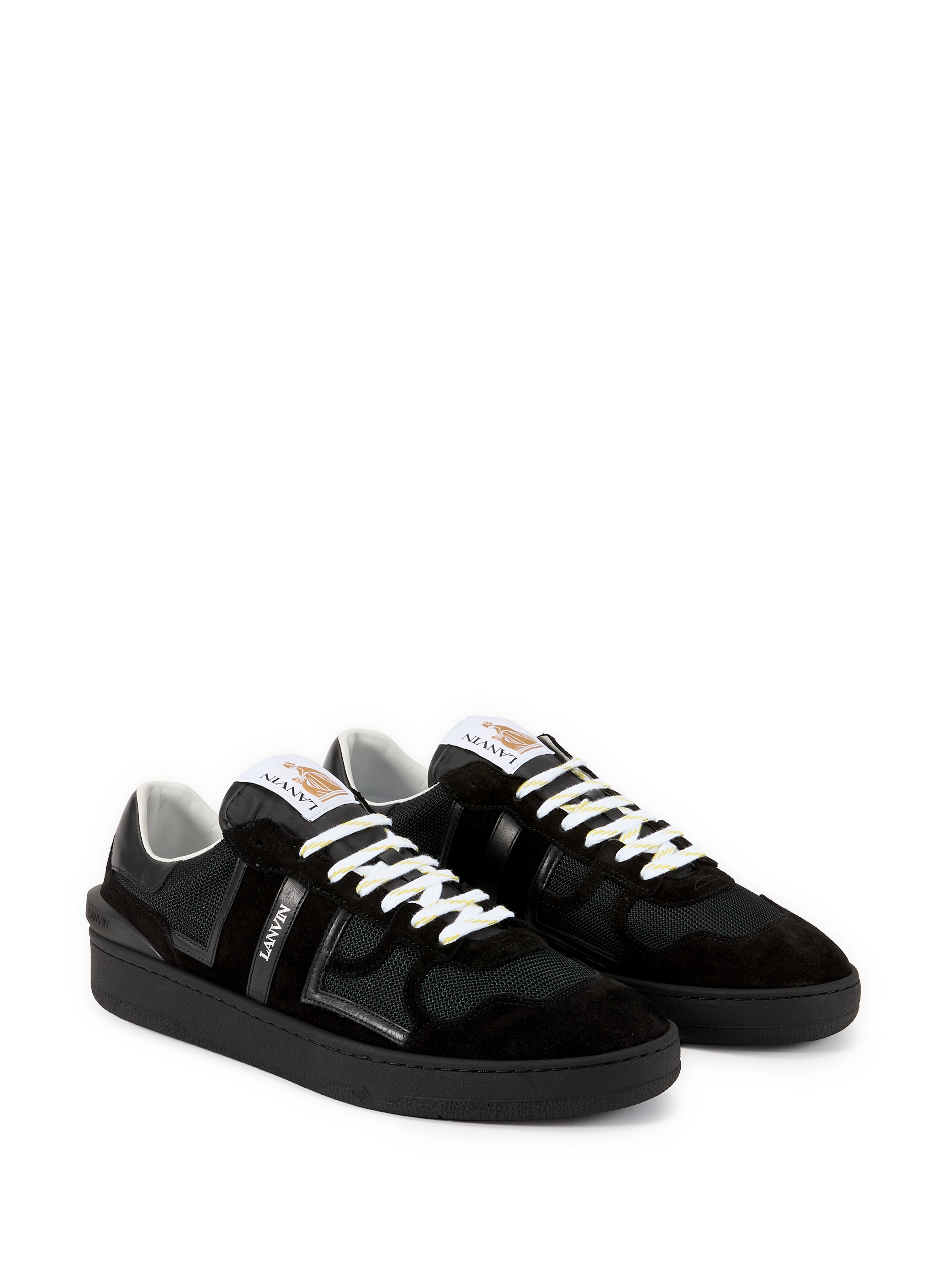 Baskets bi-matière à lacets LANVIN Noir
