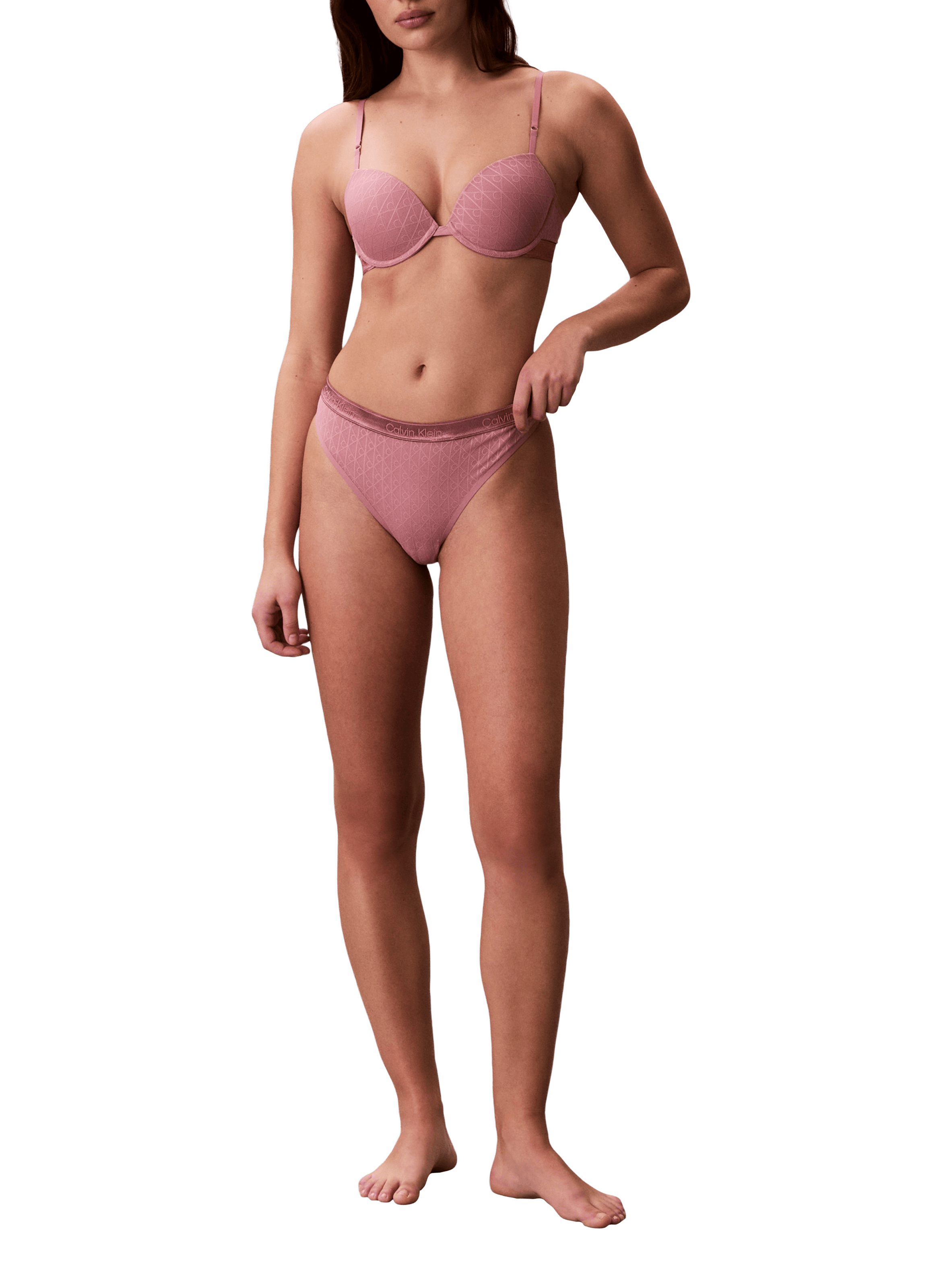 Soutien-gorge balconnet monogramme CALVIN KLEIN Rose