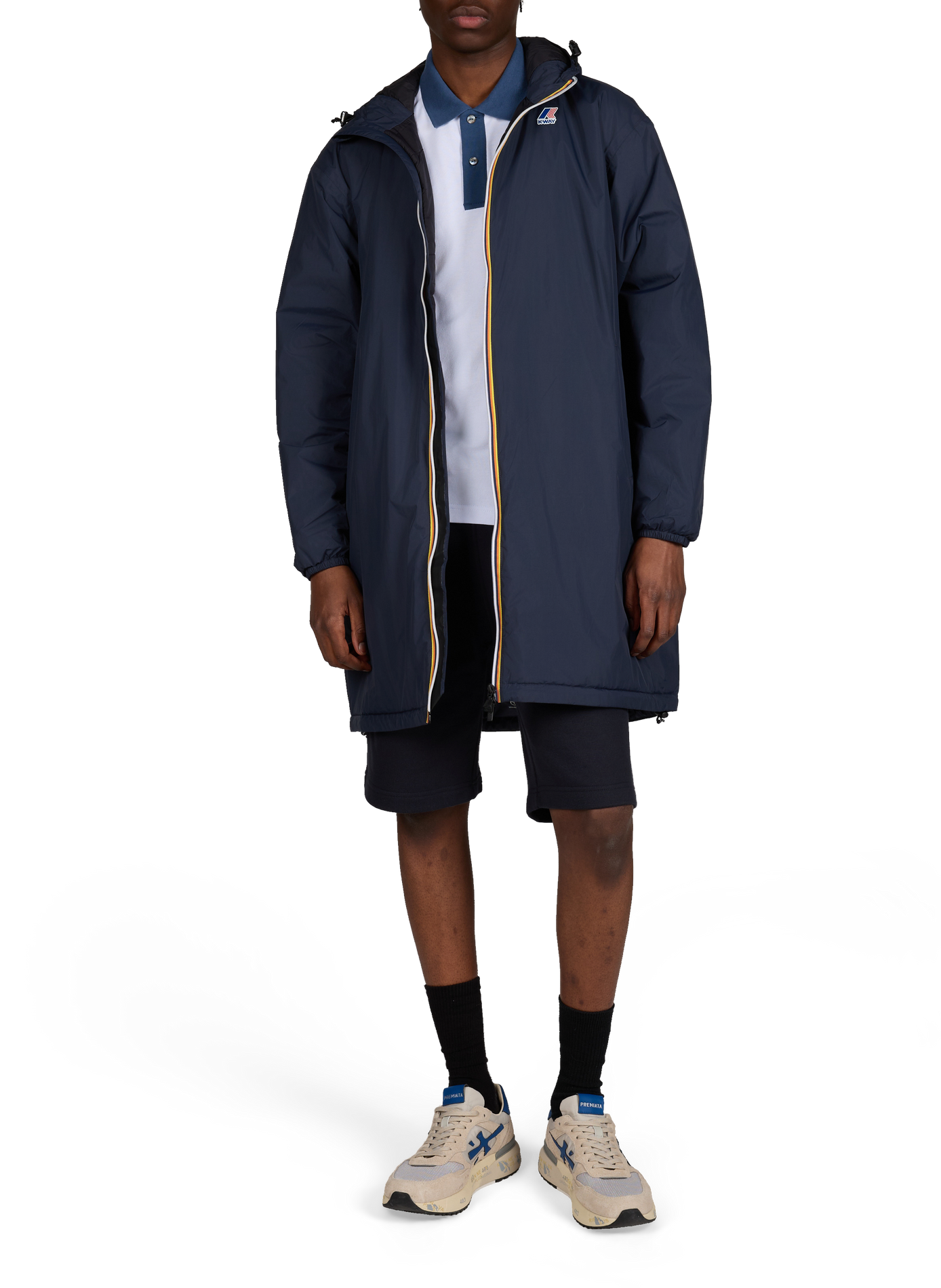 Parka mi-longue à capuche K-WAY Bleu