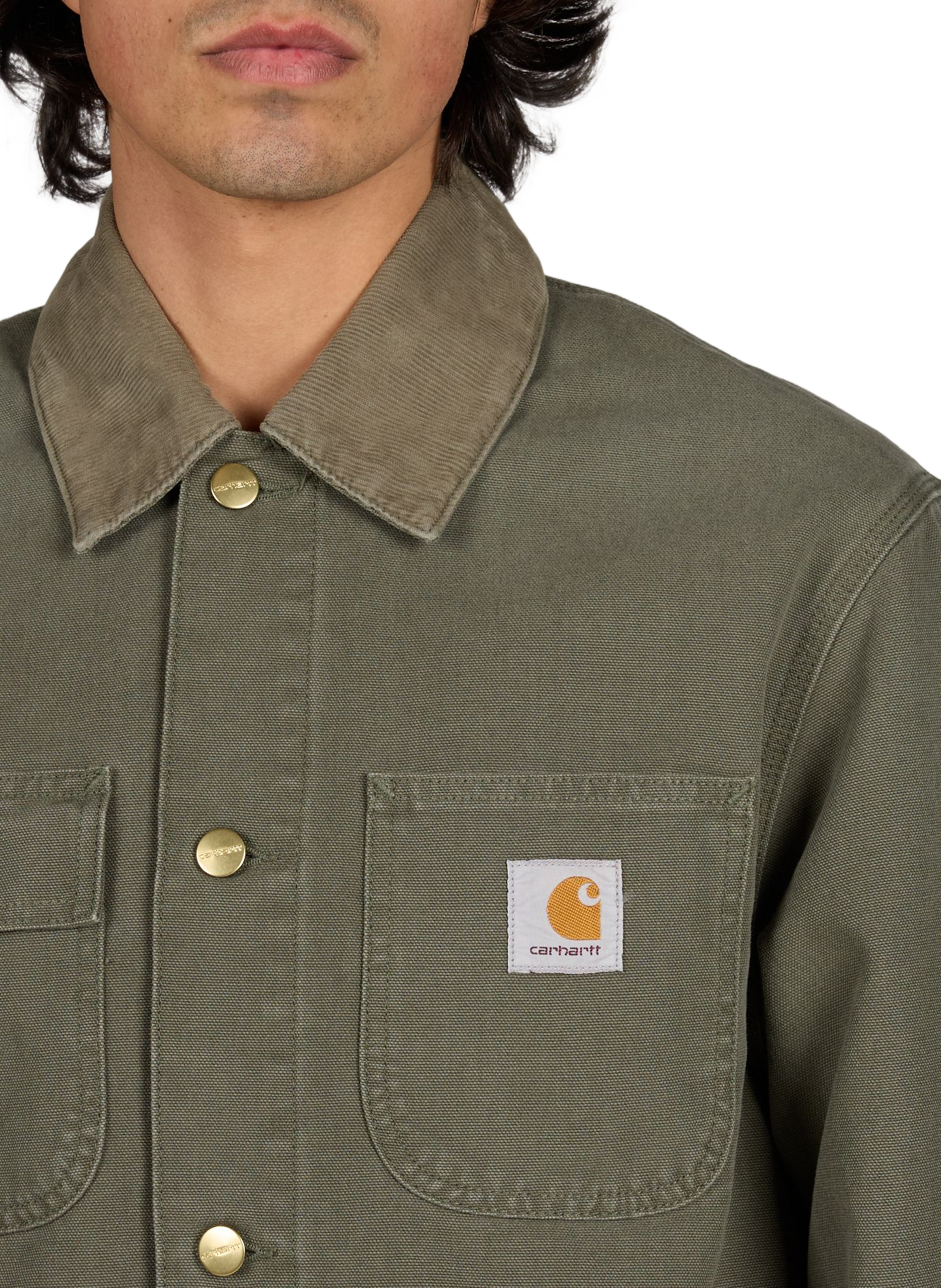 Veste col velours côtelé en coton CARHARTT WIP Vert
