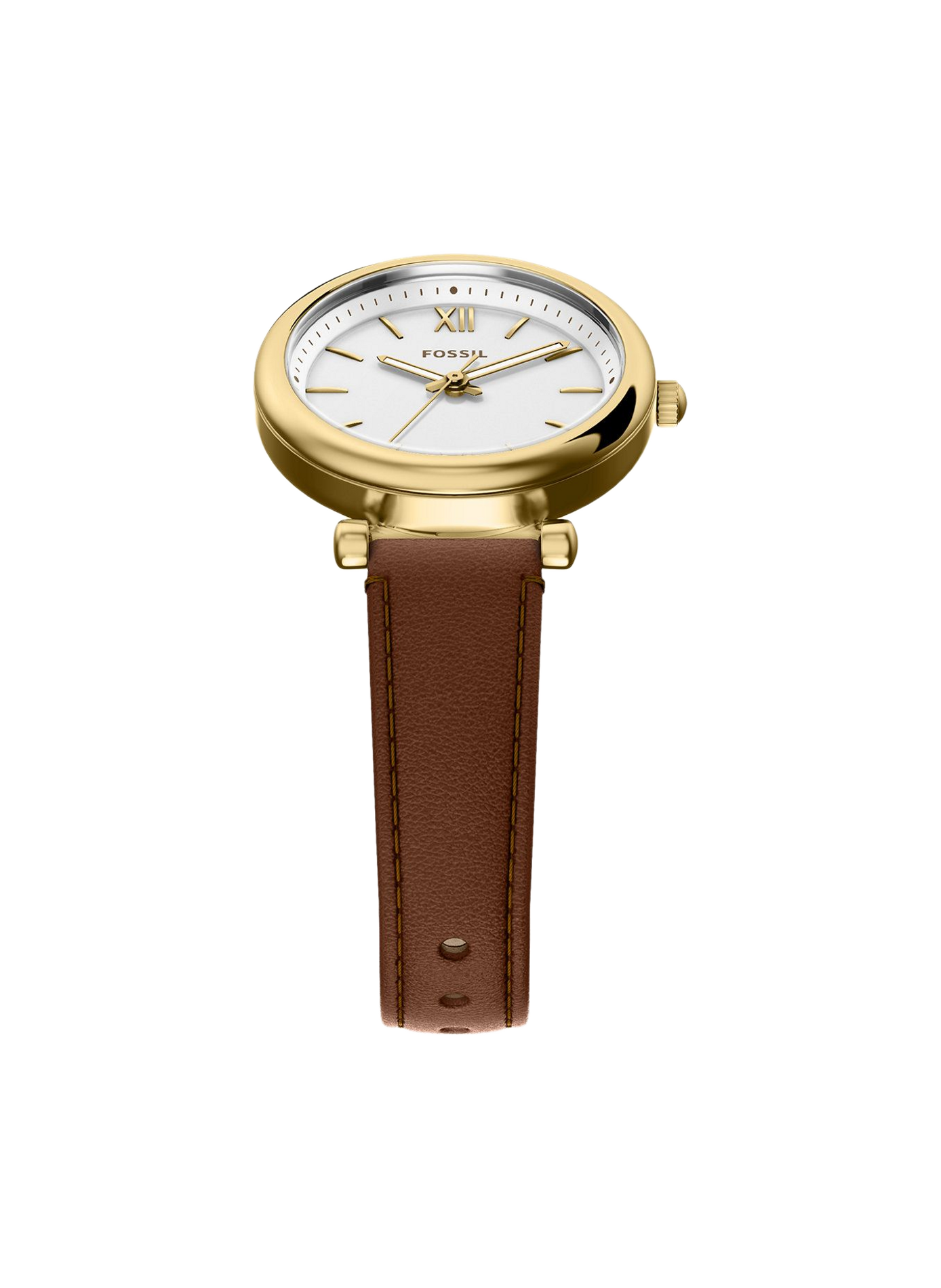 Carlie Mini leather quartz watch FOSSIL White