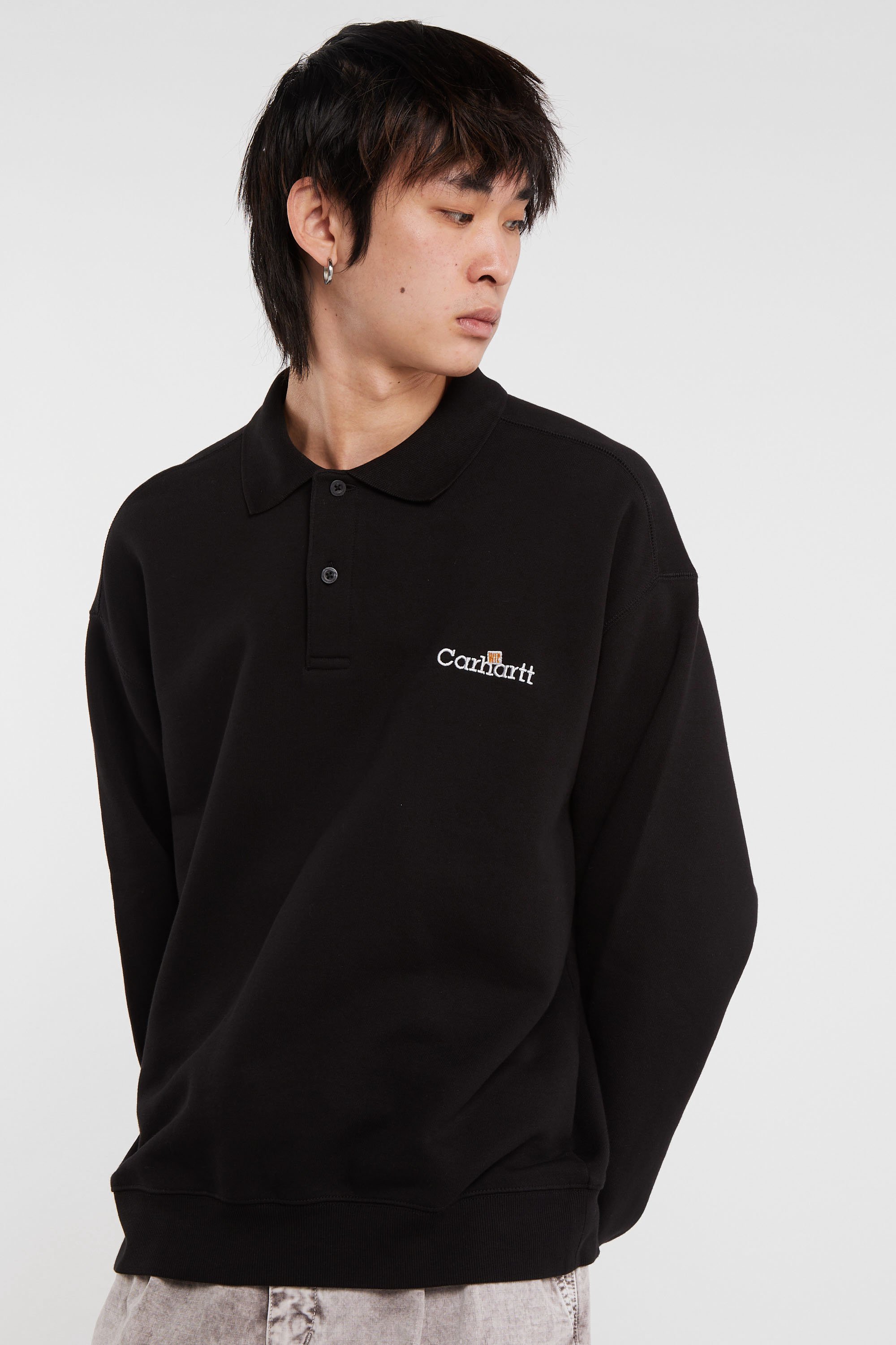 Sweatshirt wip label polo sweat CARHARTT WIP Noir
