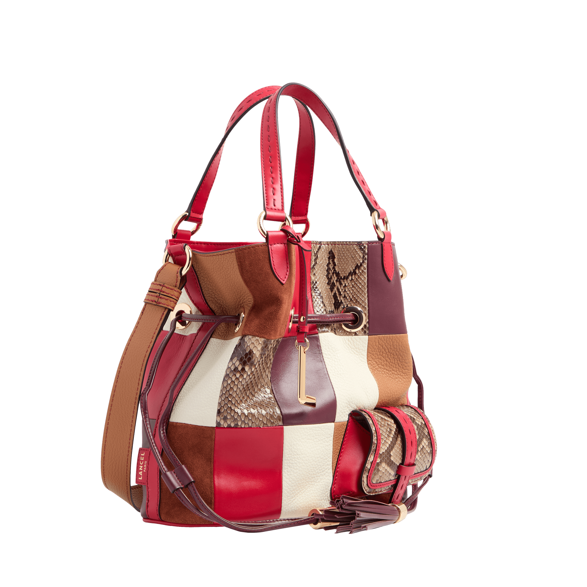 Handtas eerste flirt capsule 150 jaar in kalfsleer LANCEL Rood
