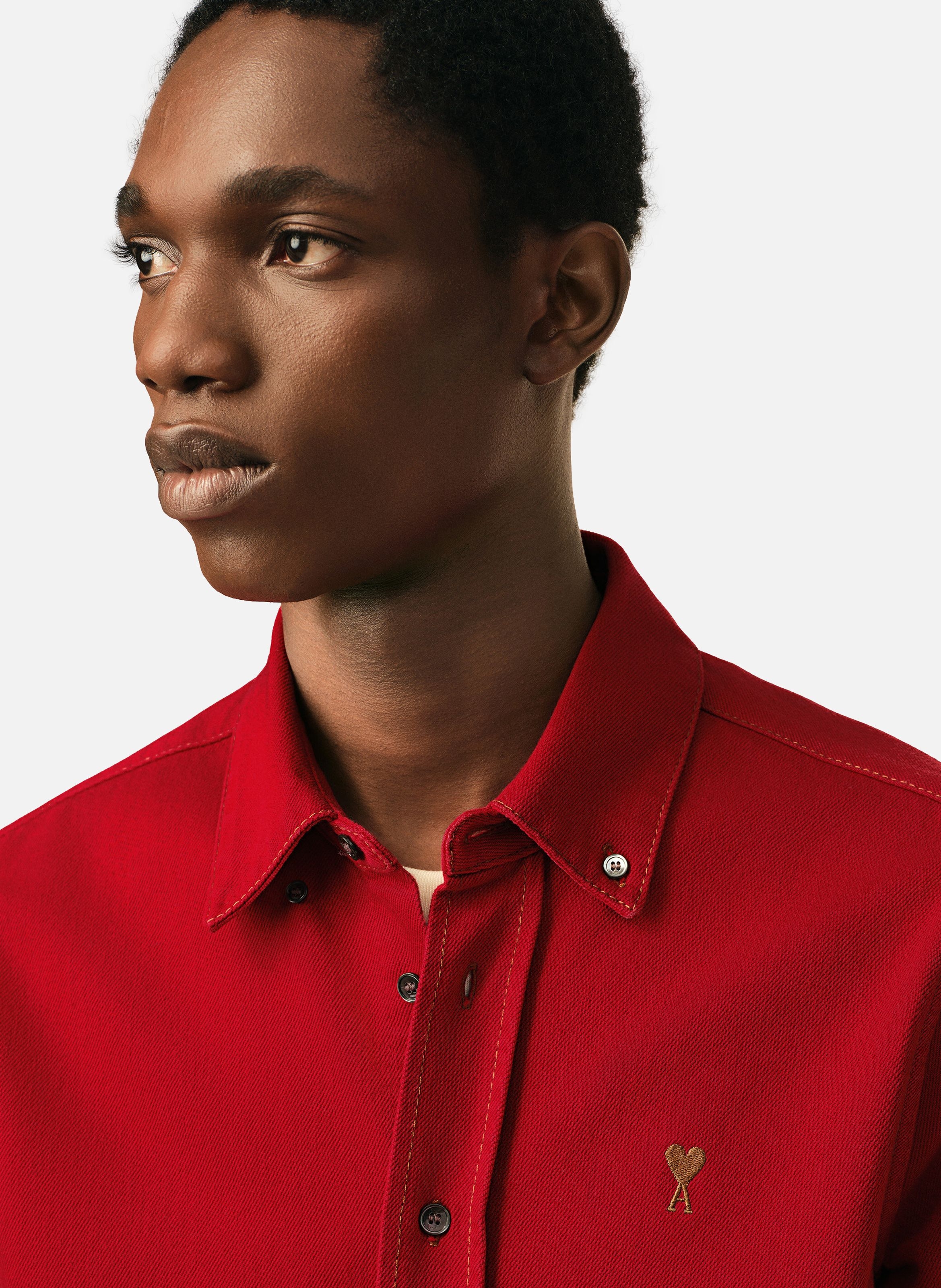 Chemise unisexe en coton ami de coeur AMI PARIS Rouge