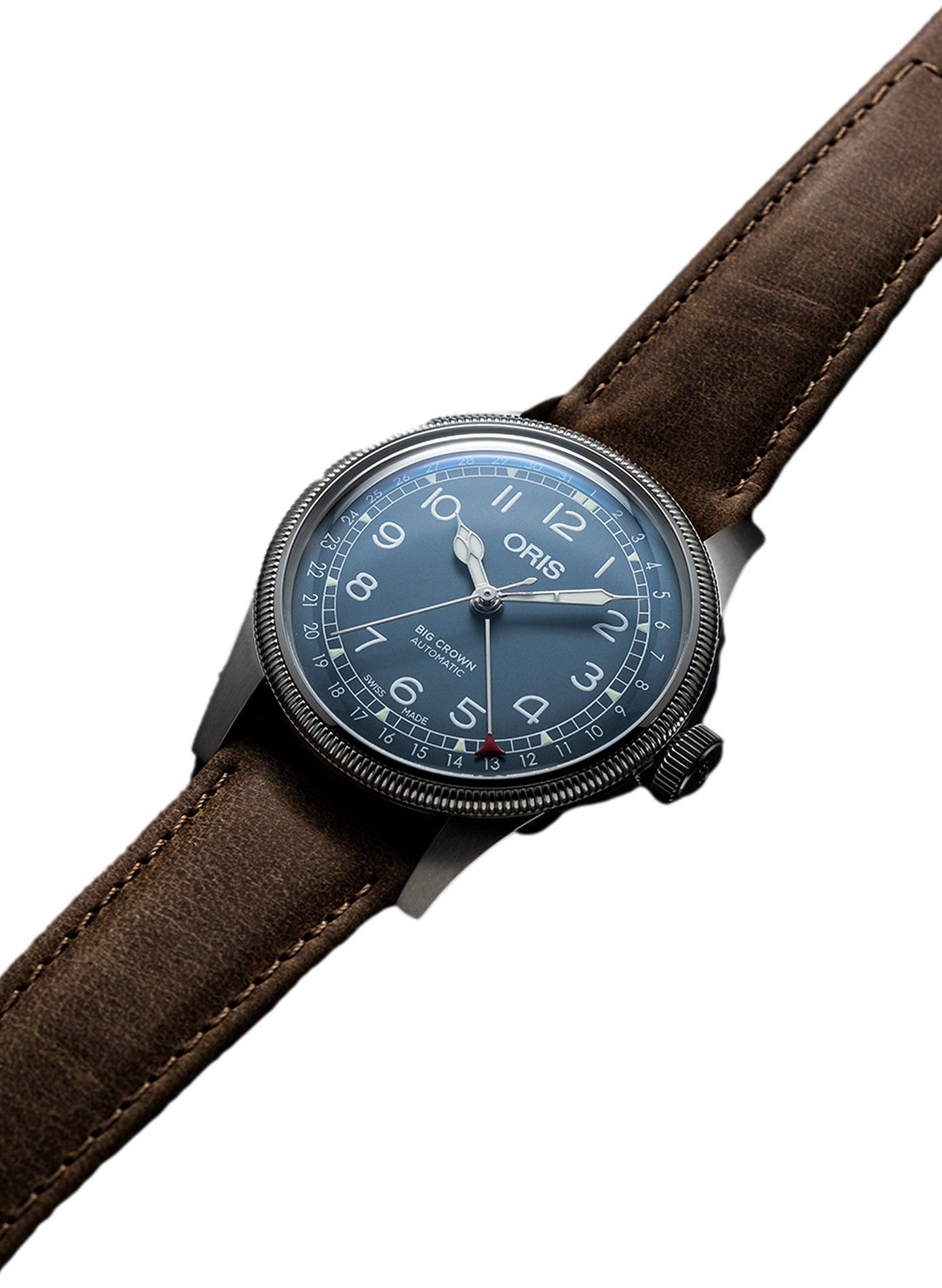 Montre automatique Oris Big Crown Pointer Date en cuir ORIS Bleu