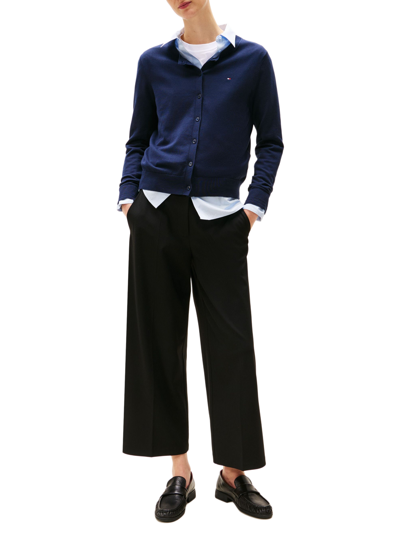 Cotton blend jacket TOMMY HILFIGER Blue