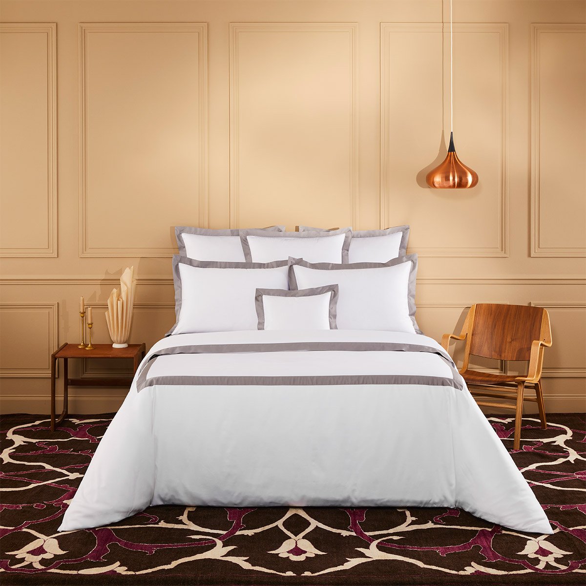 Housse de couette en satin, linéa YVES DELORME Gris
