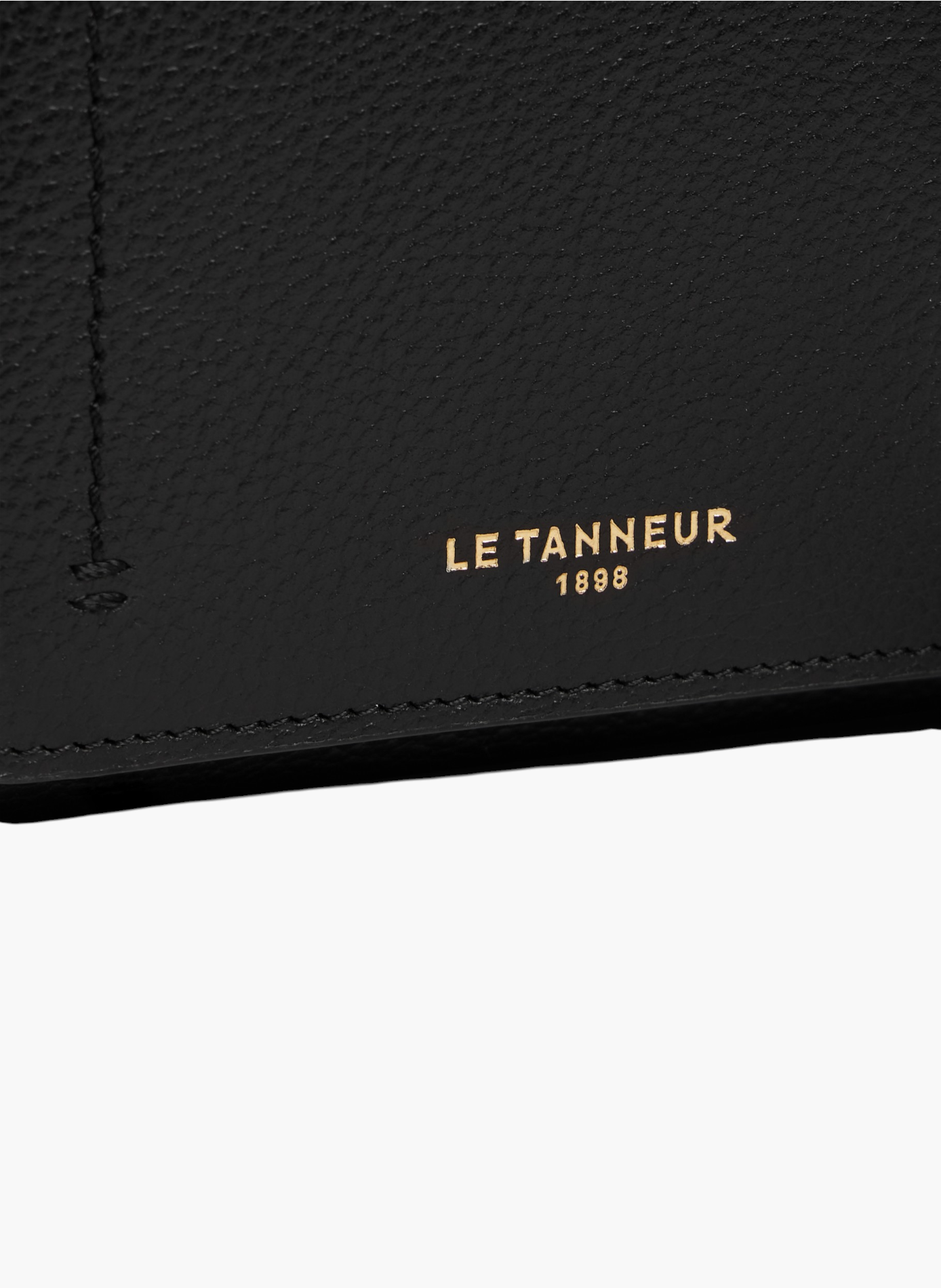 Petit portefeuille à rabat louison en cuir grainé LE TANNEUR Noir
