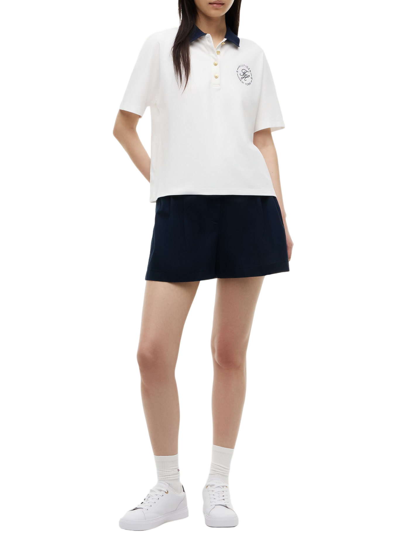 Cotton-blend polo shirt TOMMY HILFIGER White