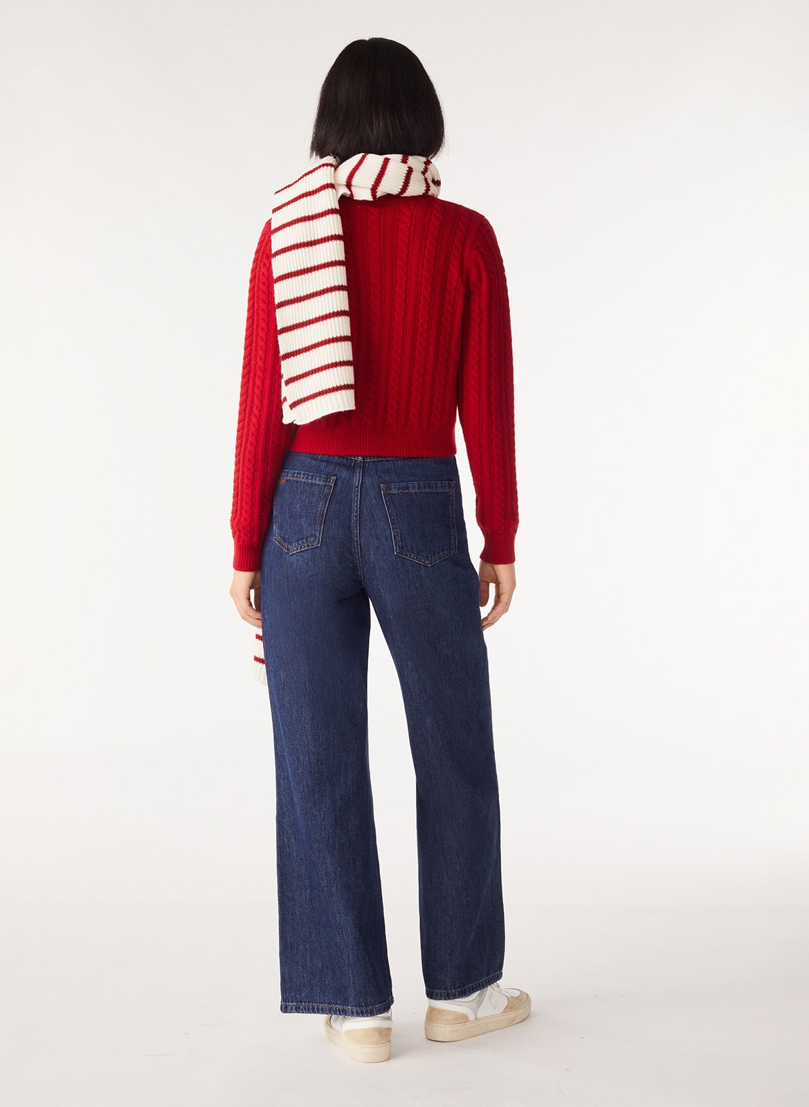 Jean évasé taille haute en coton buty BA&SH Bleu