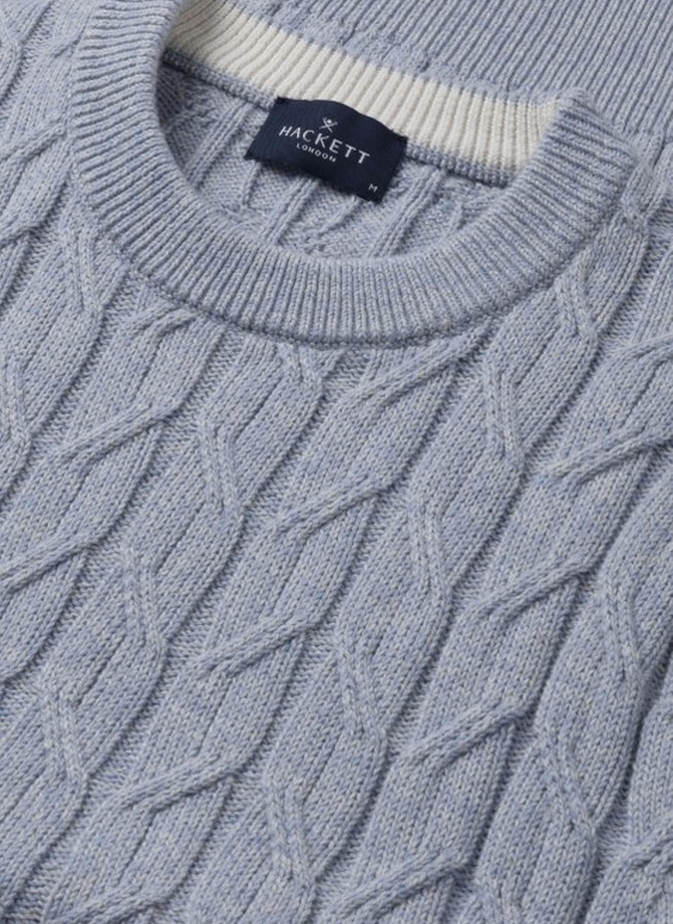 Sweater in twisted knit cotton blend HACKETT Blue