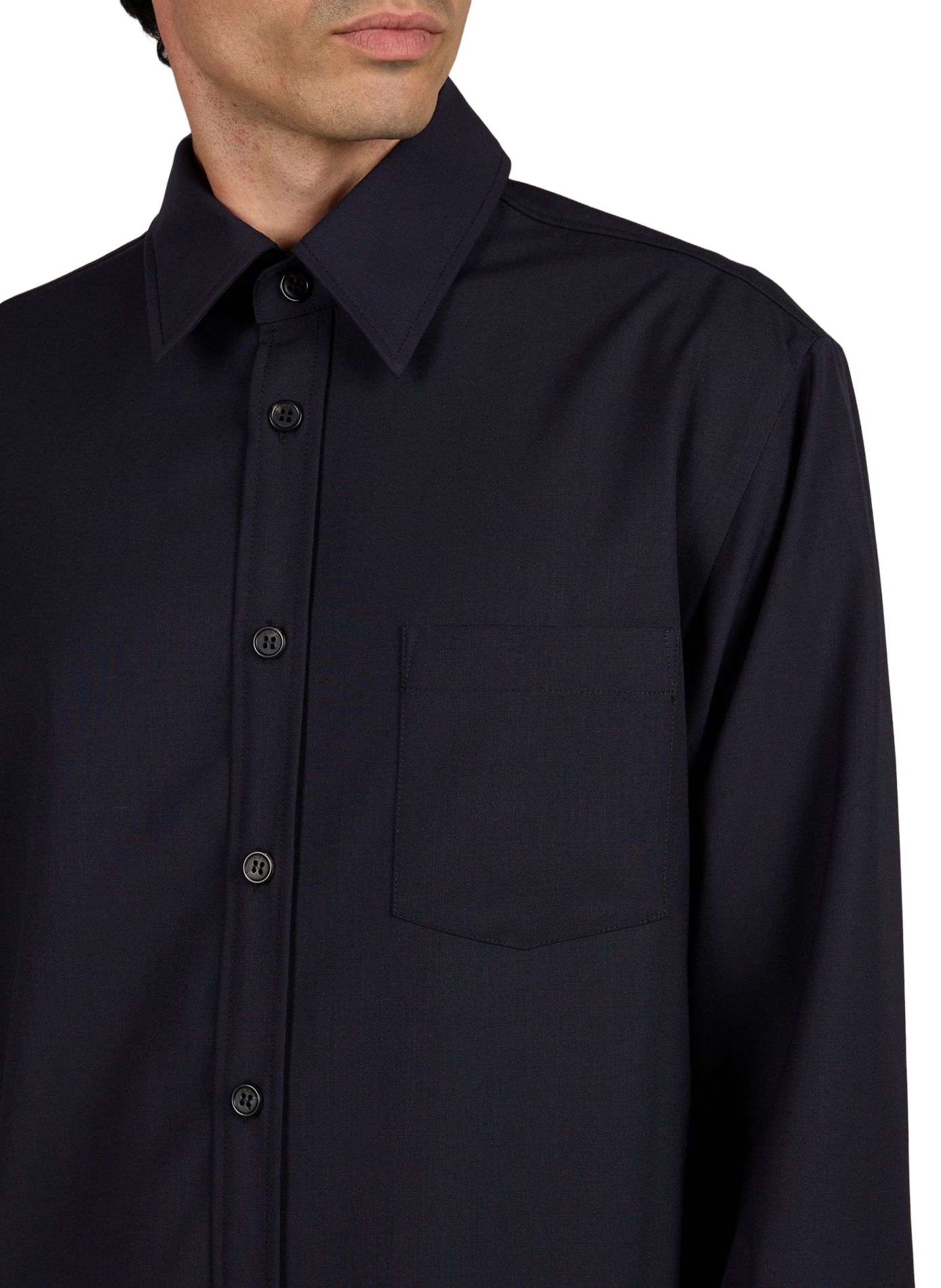 Gerade Hemdbluse mit klassischem Kragen A.P.C. Blau