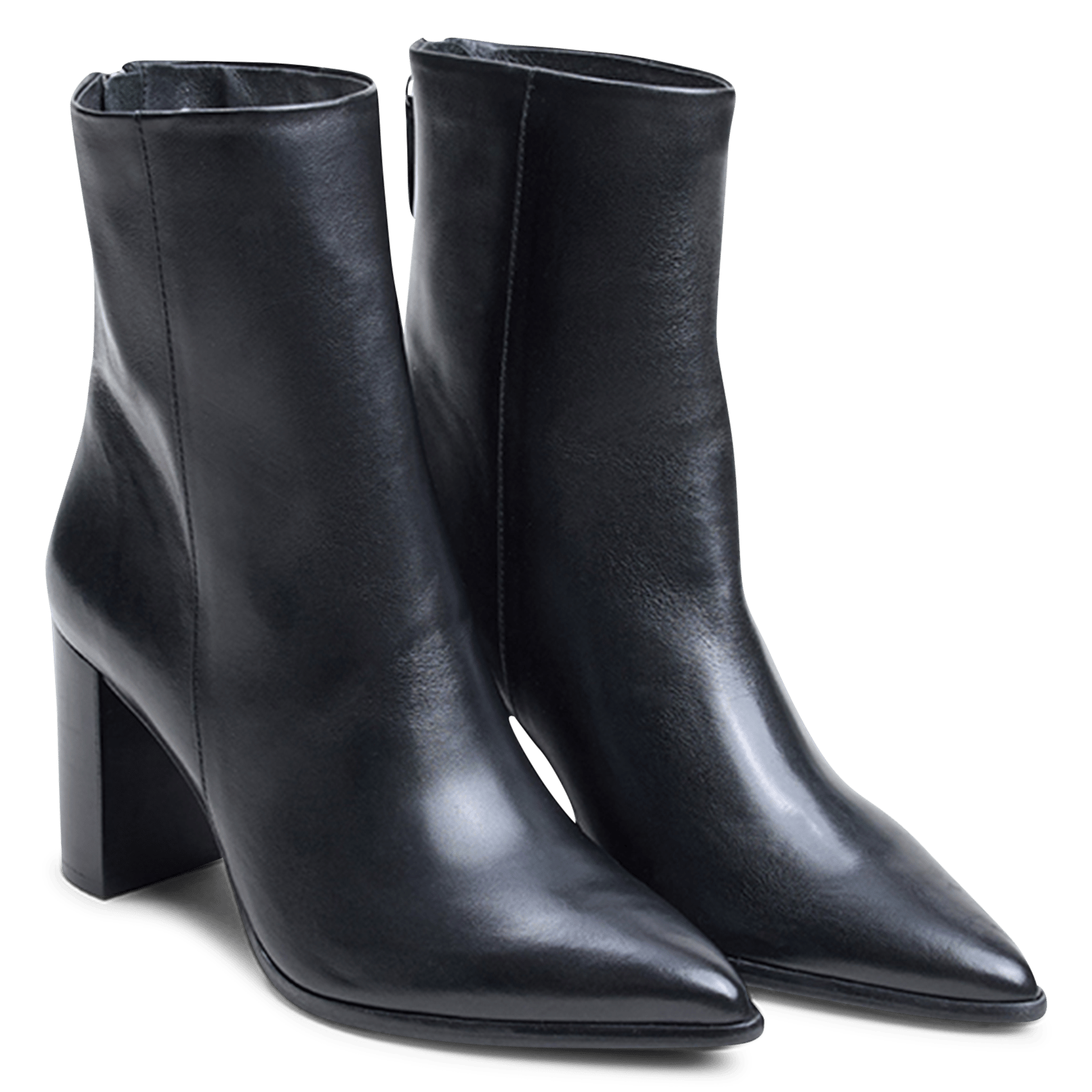 Bottines bout pointu en cuir de vachette pixi JONAK Noir