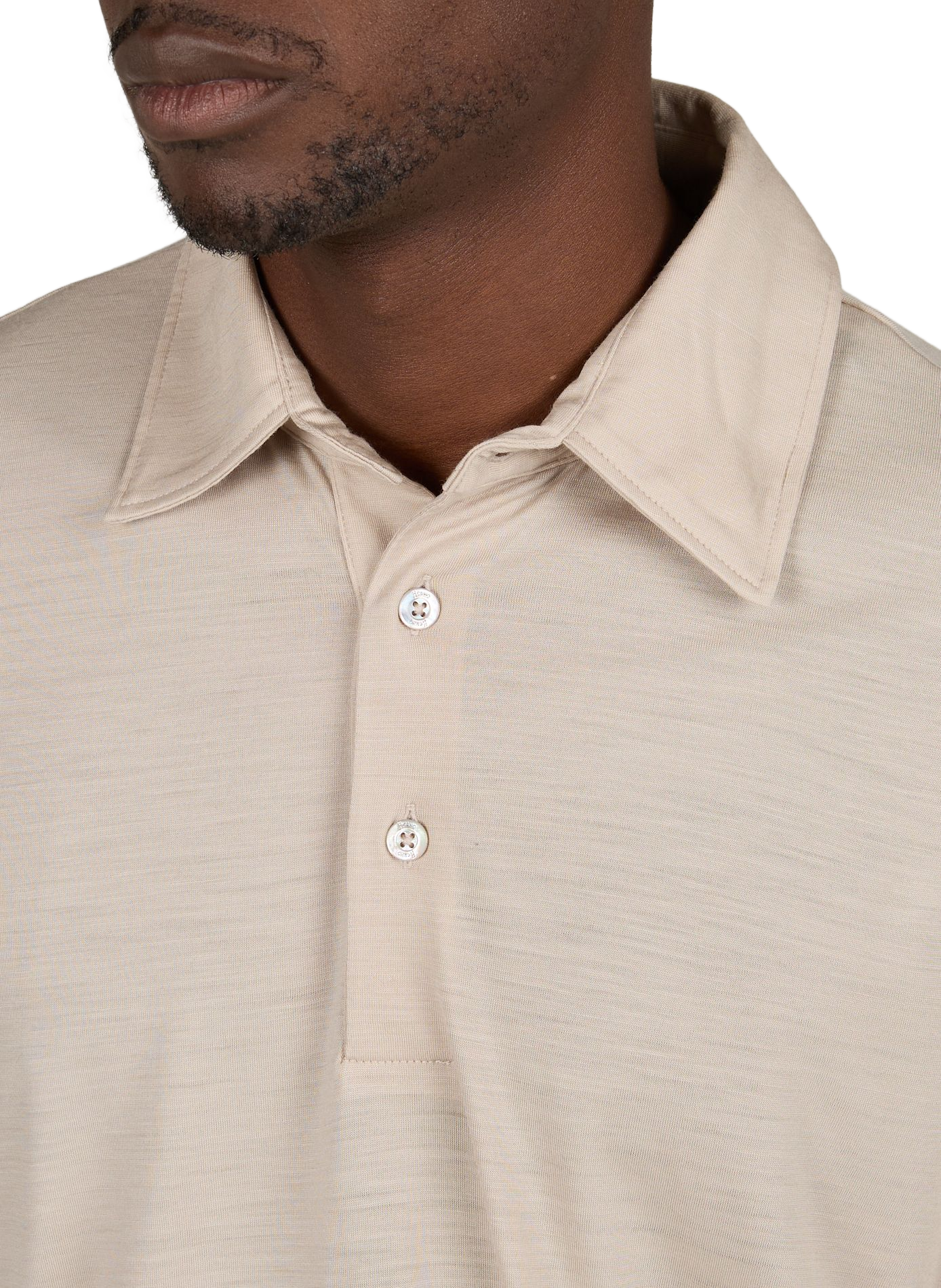 Feine einfarbige Woll-Polohemd HERNO Beige