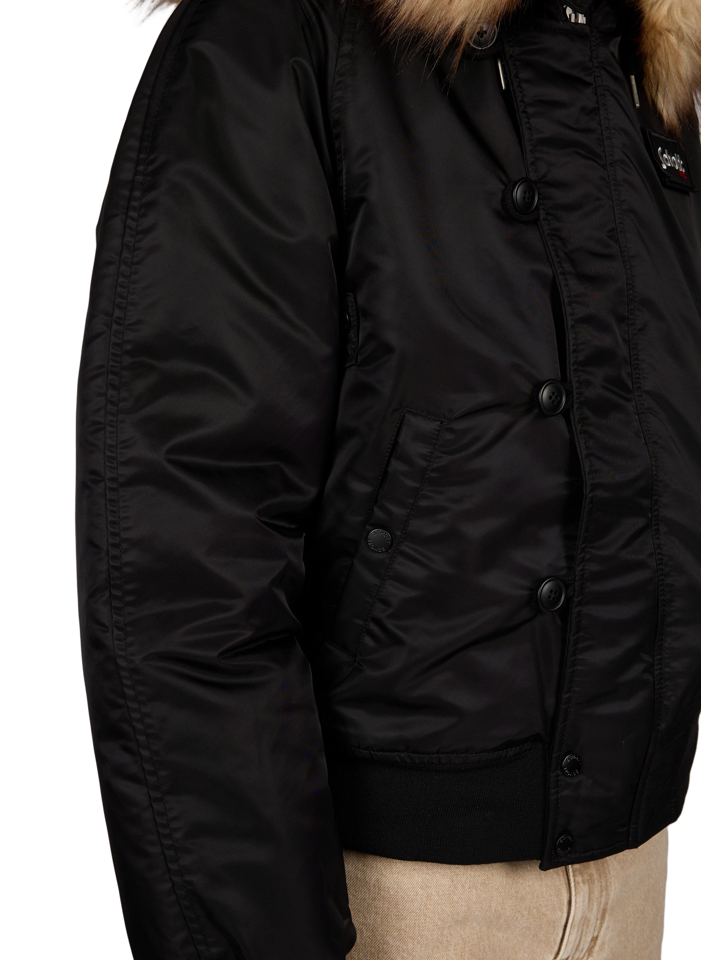 Plain hooded jacket SCHOTT Black