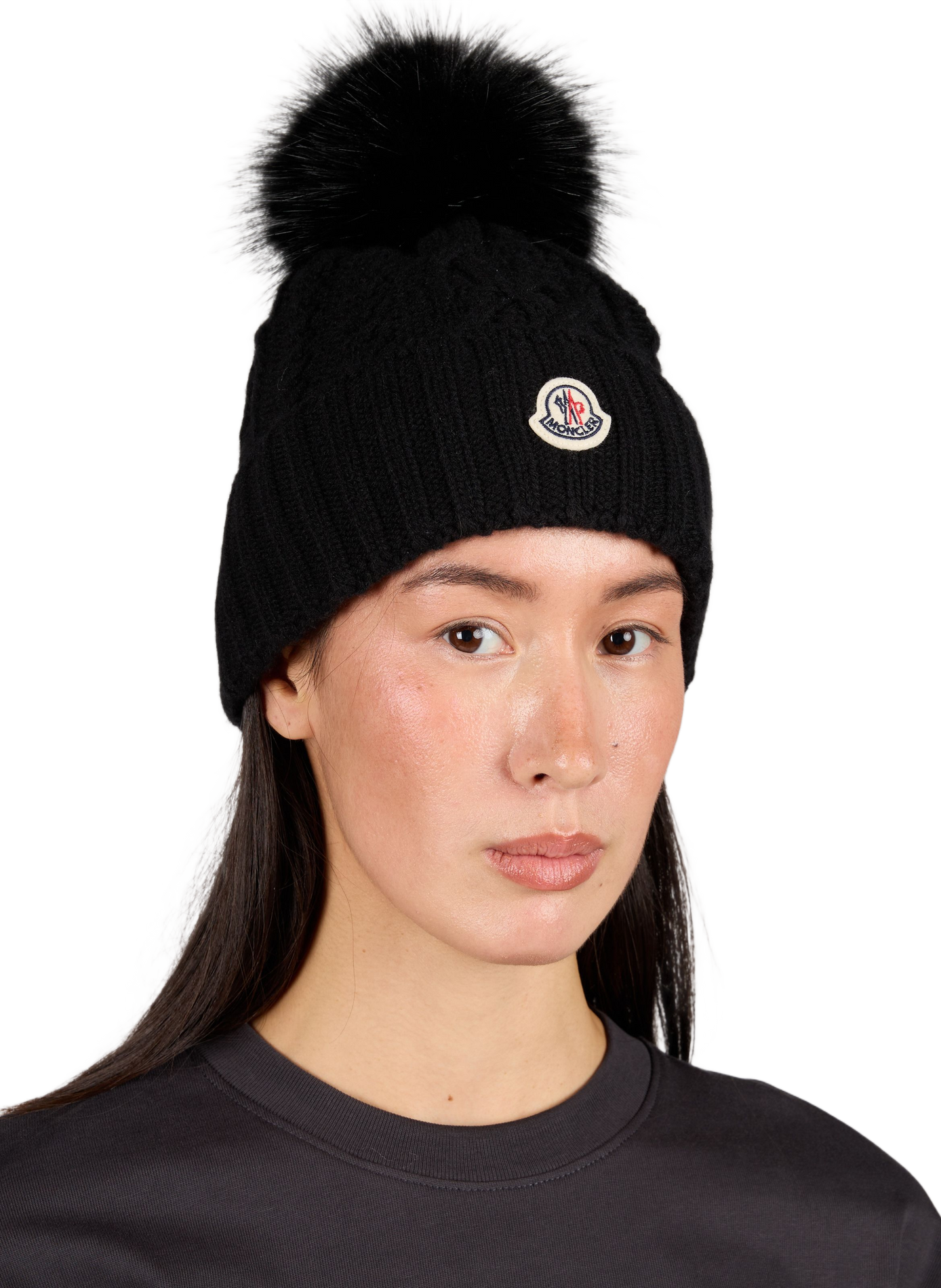 Wool and cashmere blend beanie MONCLER Black