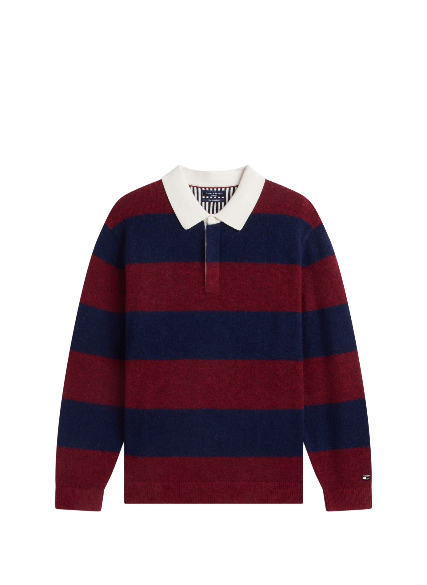 Pull col polo boutonné à rayures TOMMY HILFIGER Multicolour