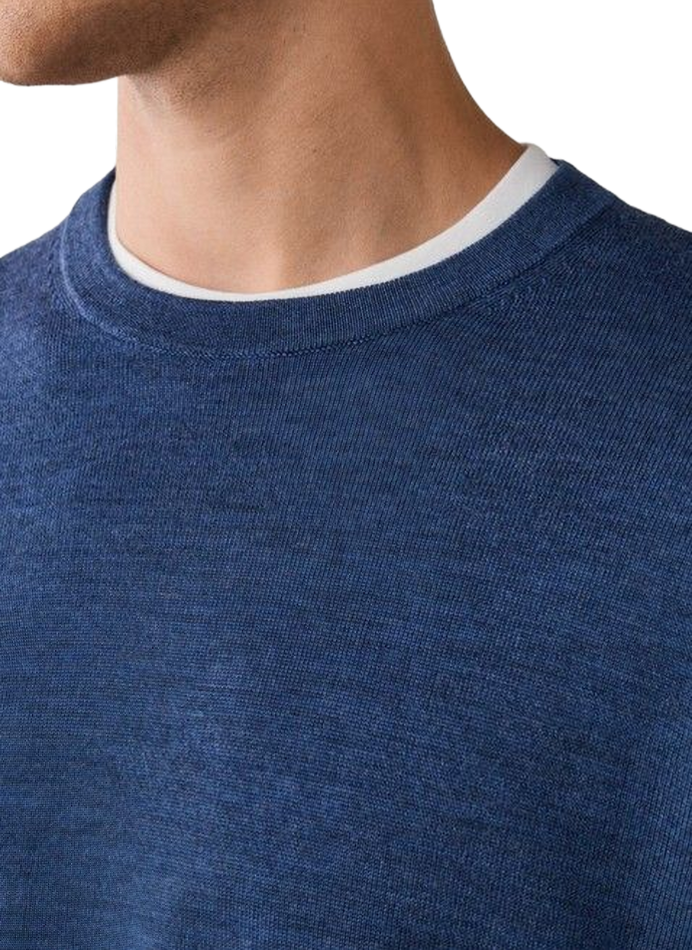 Maglione diritto a collo tondo in lana FACONNABLE Blu