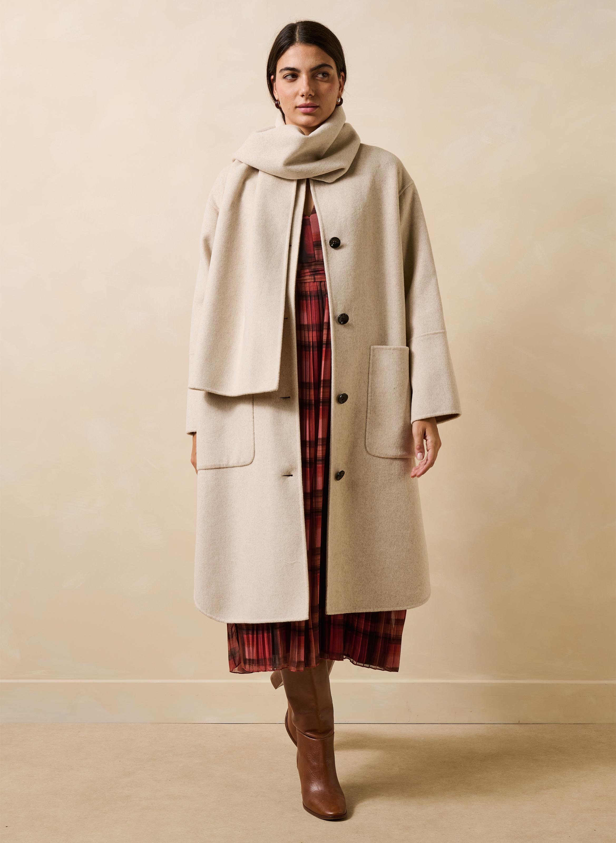 Oversized jas van een gerecyclede wolmix LA FEE MARABOUTEE Wit