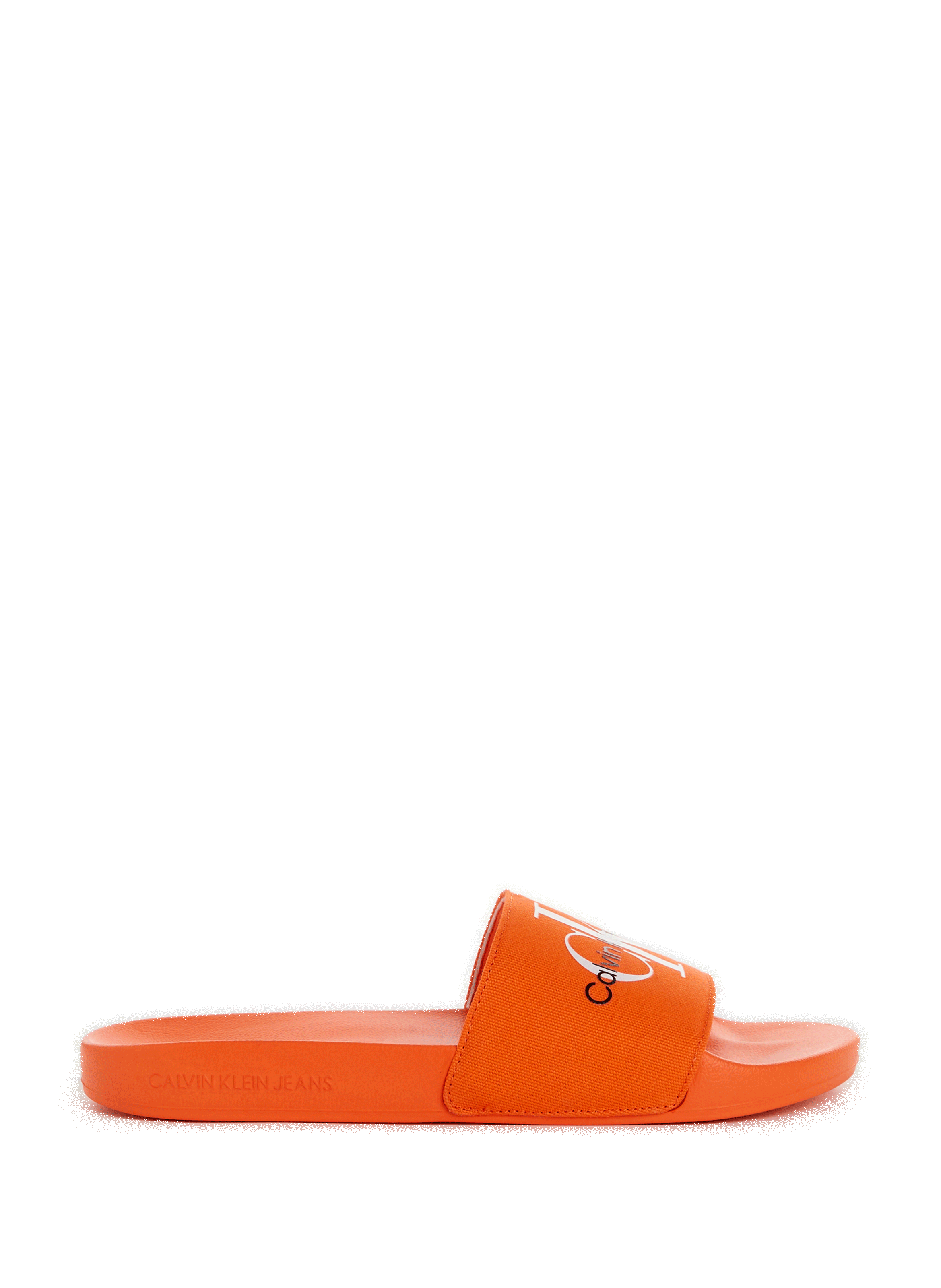 orange calvin klein sliders