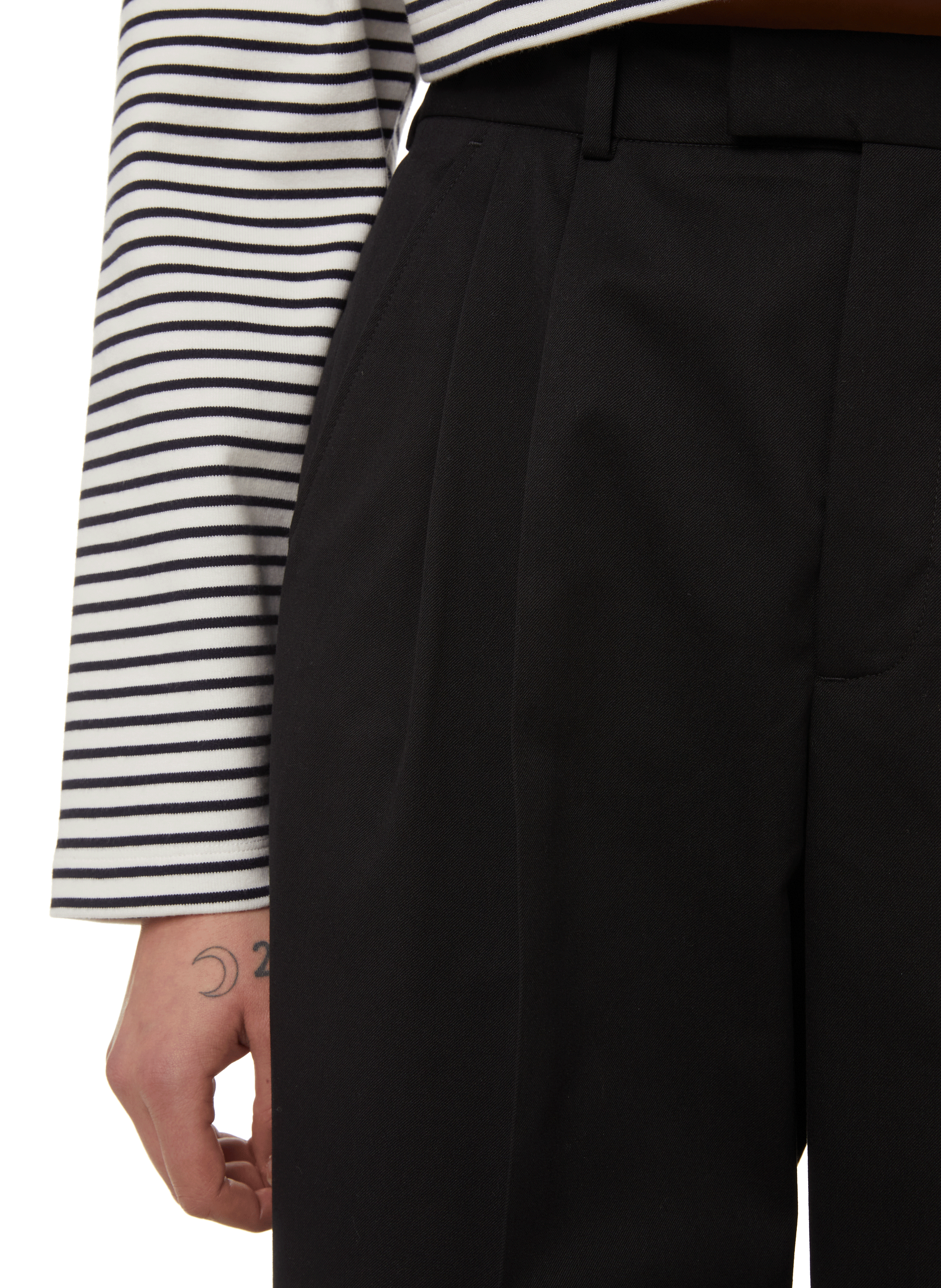 Tailored wool and cotton trousers SAISON 1865 Black