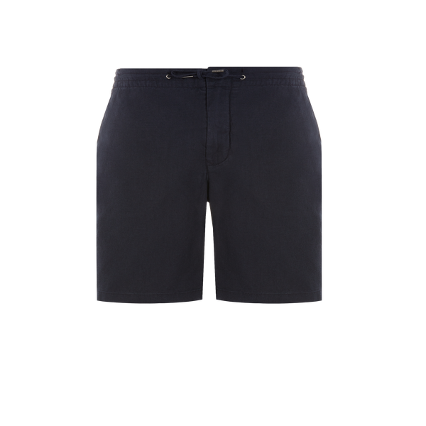 Shop Barbour Linen And Cotton Shorts In Blue