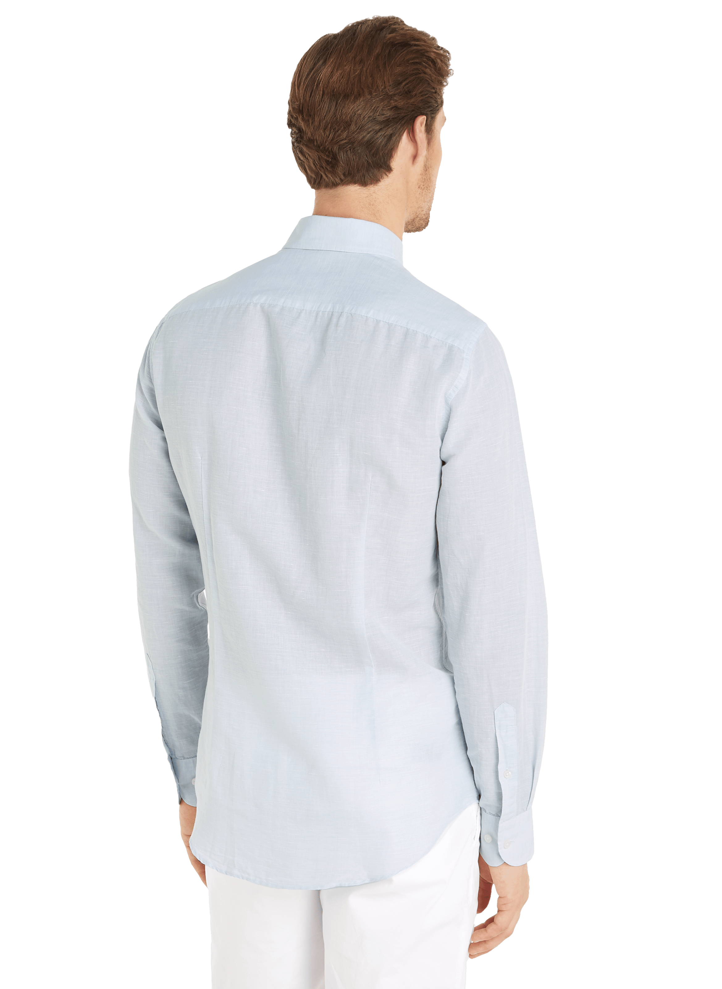 Chemise slim en coton et lin TOMMY HILFIGER Bleu